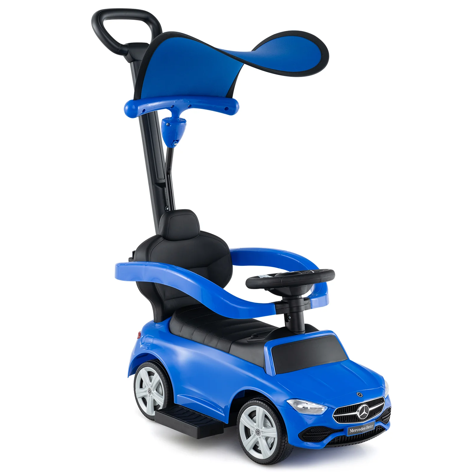 3-in-1 Ride on Push Car Mercedes-Benz Licensed Sliding Car with Canopy - Image 3