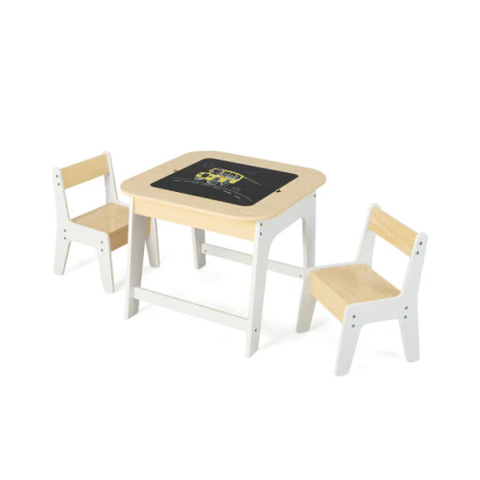 3-Piece Kid’s Room Bundle: Twin Size Wooden House Bed + Kid's Table and Chairs Set + Kids 2-Shelf Bookcase - Image 4