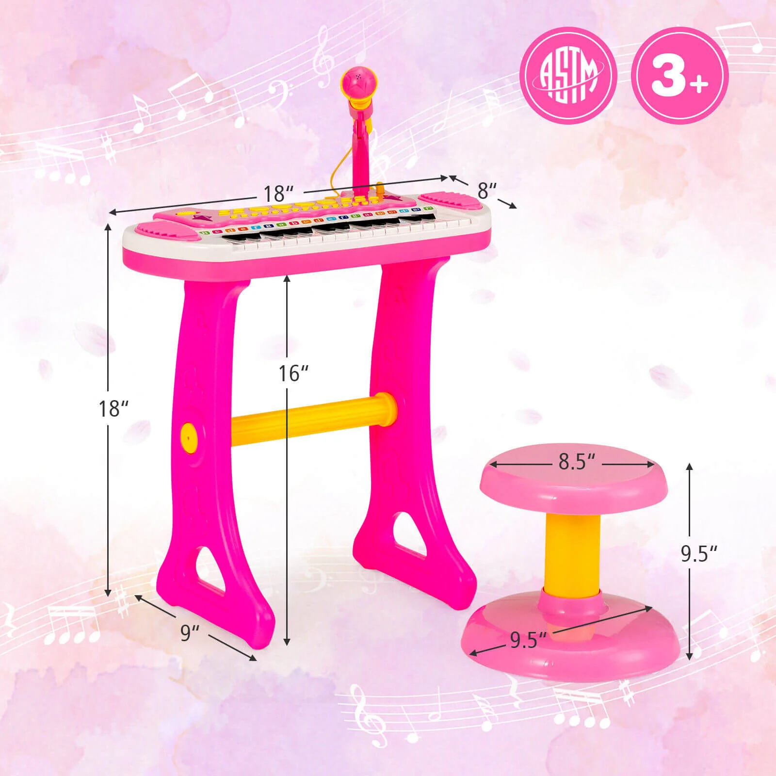 31-Key Kids Piano Keyboard Toy with Microphone and Multiple Sounds for Age 3+ - Image 13
