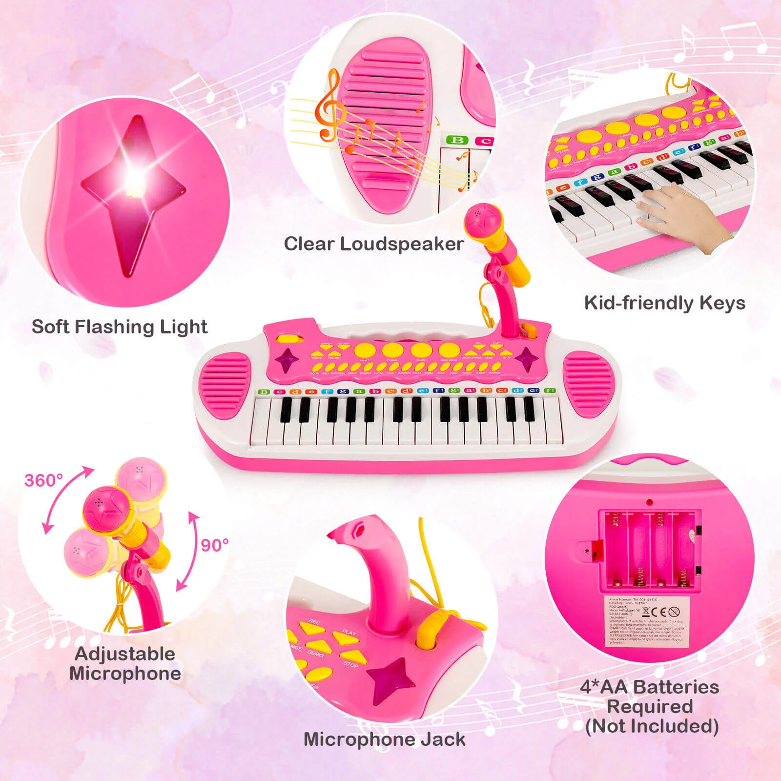 31-Key Kids Piano Keyboard Toy with Microphone and Multiple Sounds for Age 3+ - Image 14