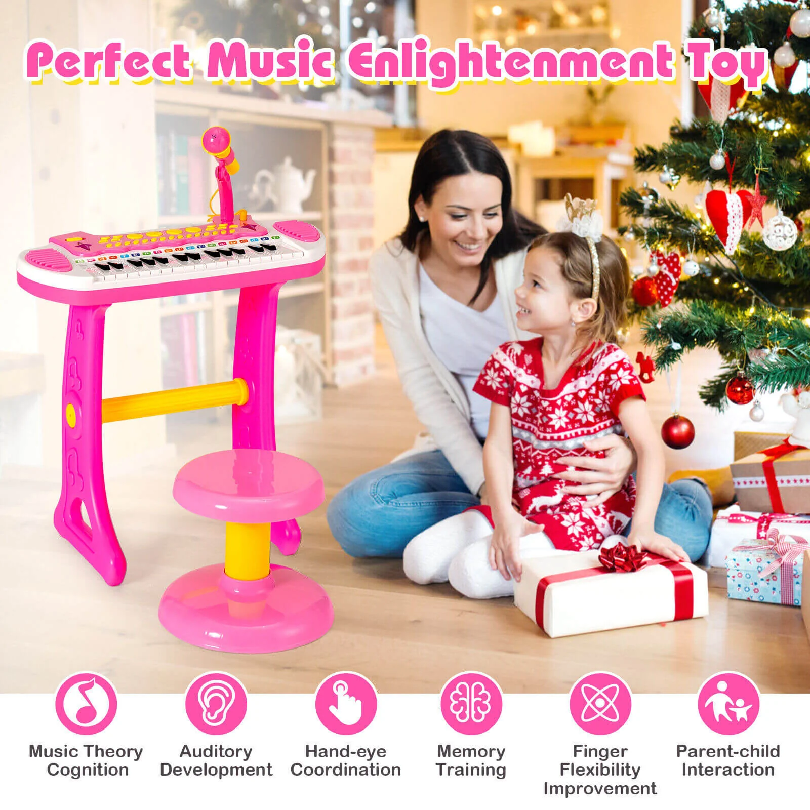 31-Key Kids Piano Keyboard Toy with Microphone and Multiple Sounds for Age 3+ - Image 16