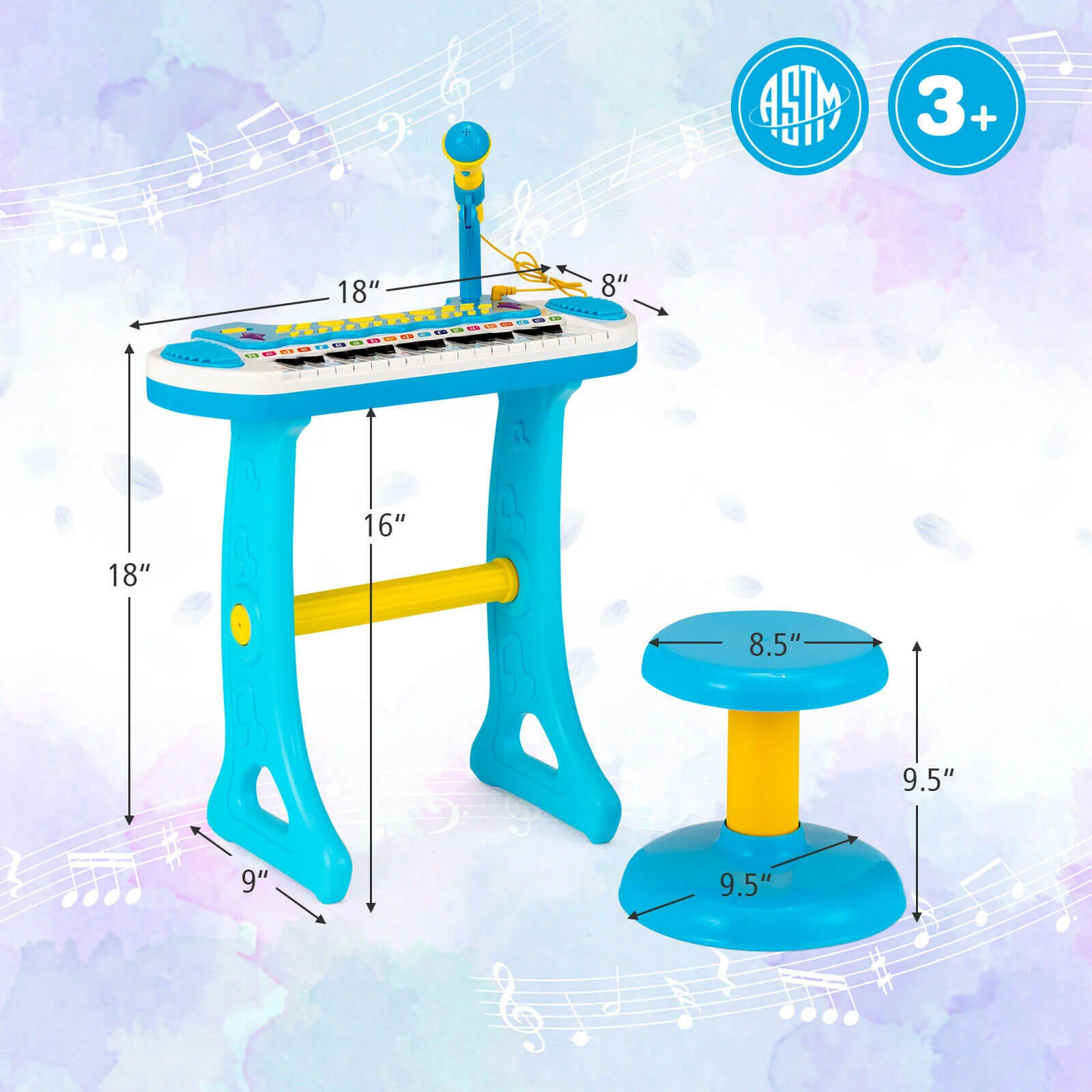 31-Key Kids Piano Keyboard Toy with Microphone and Multiple Sounds for Age 3+ - Image 5