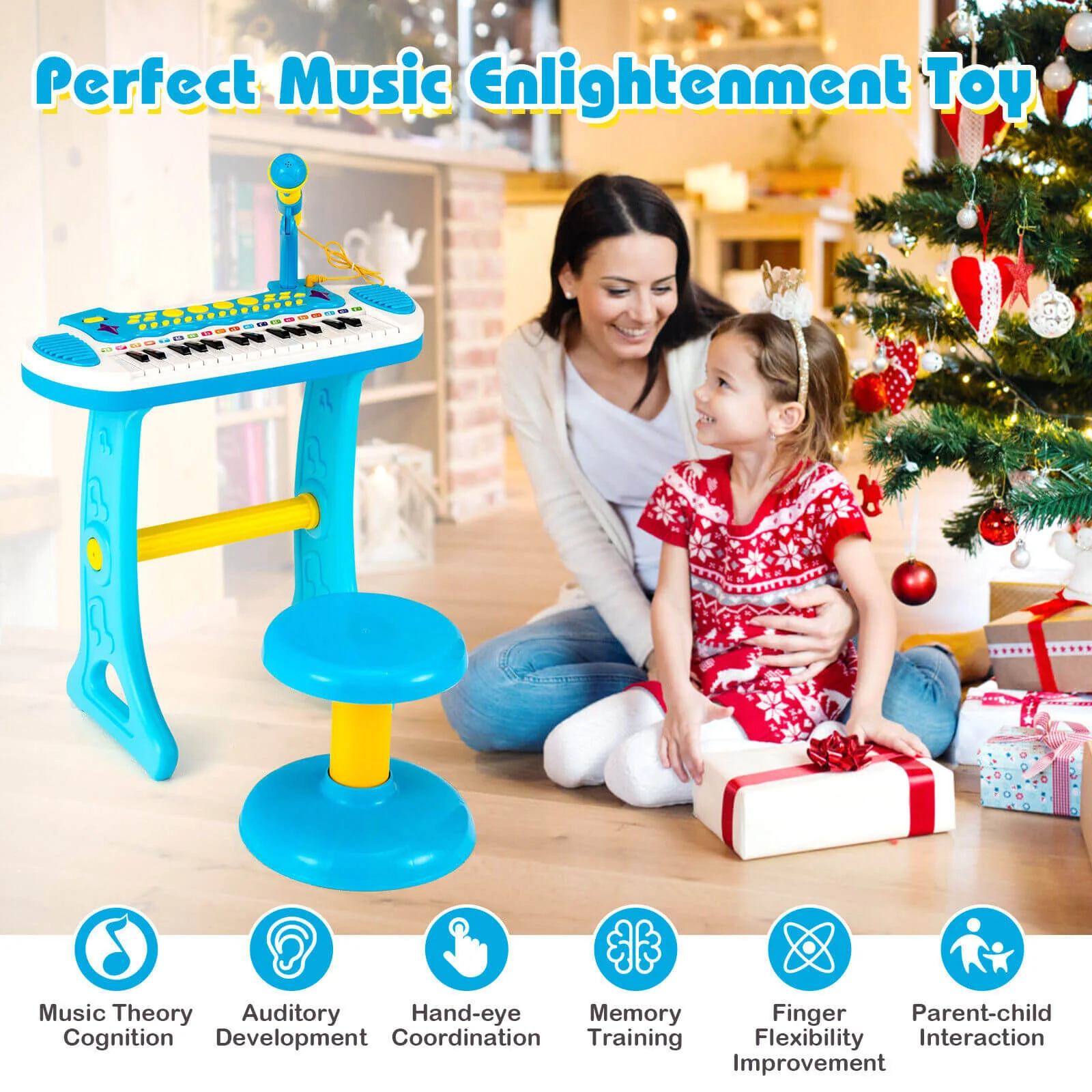 31-Key Kids Piano Keyboard Toy with Microphone and Multiple Sounds for Age 3+ - Image 7