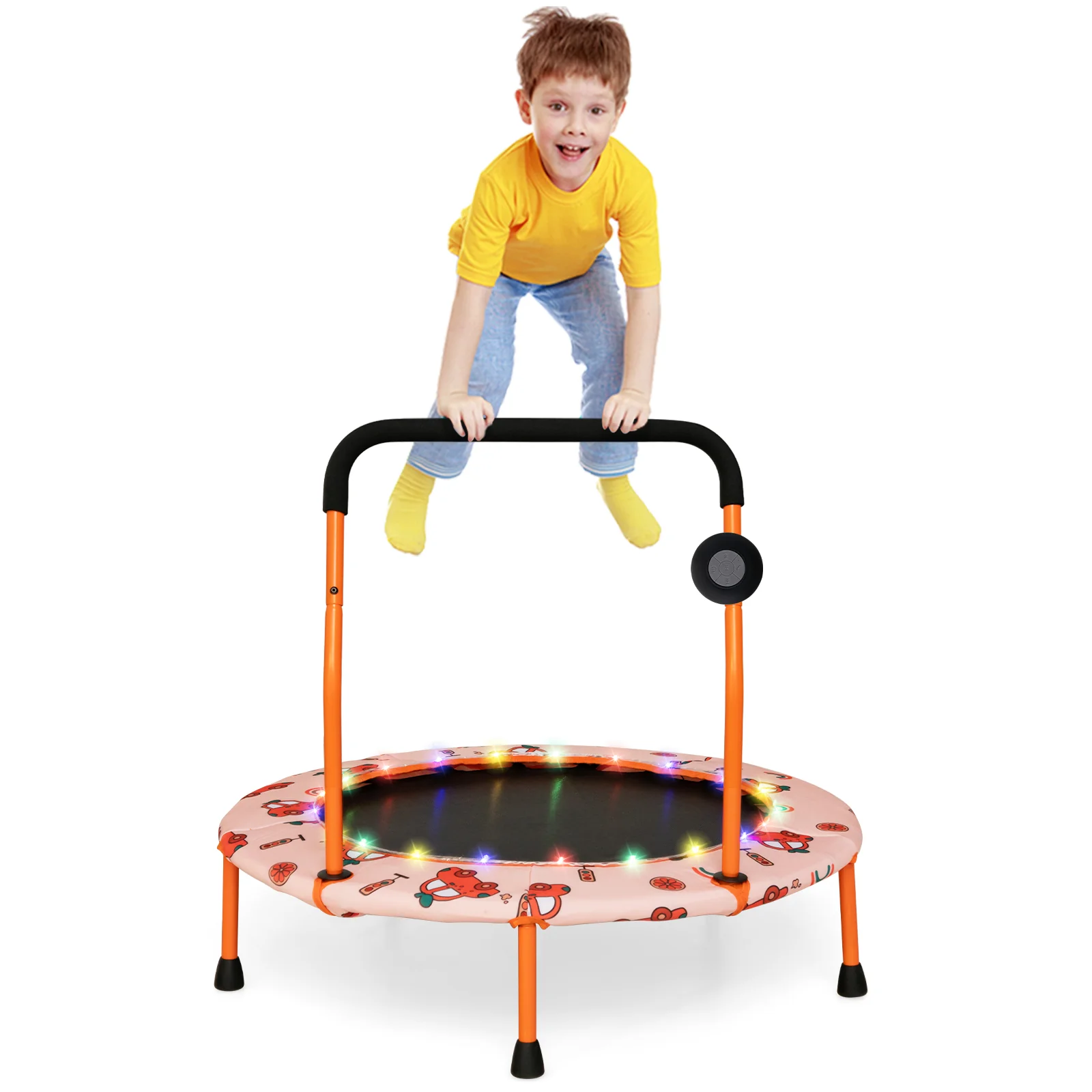 36 Inch Mini Trampoline with Colorful LED Lights and Bluetooth Speaker - Image 19