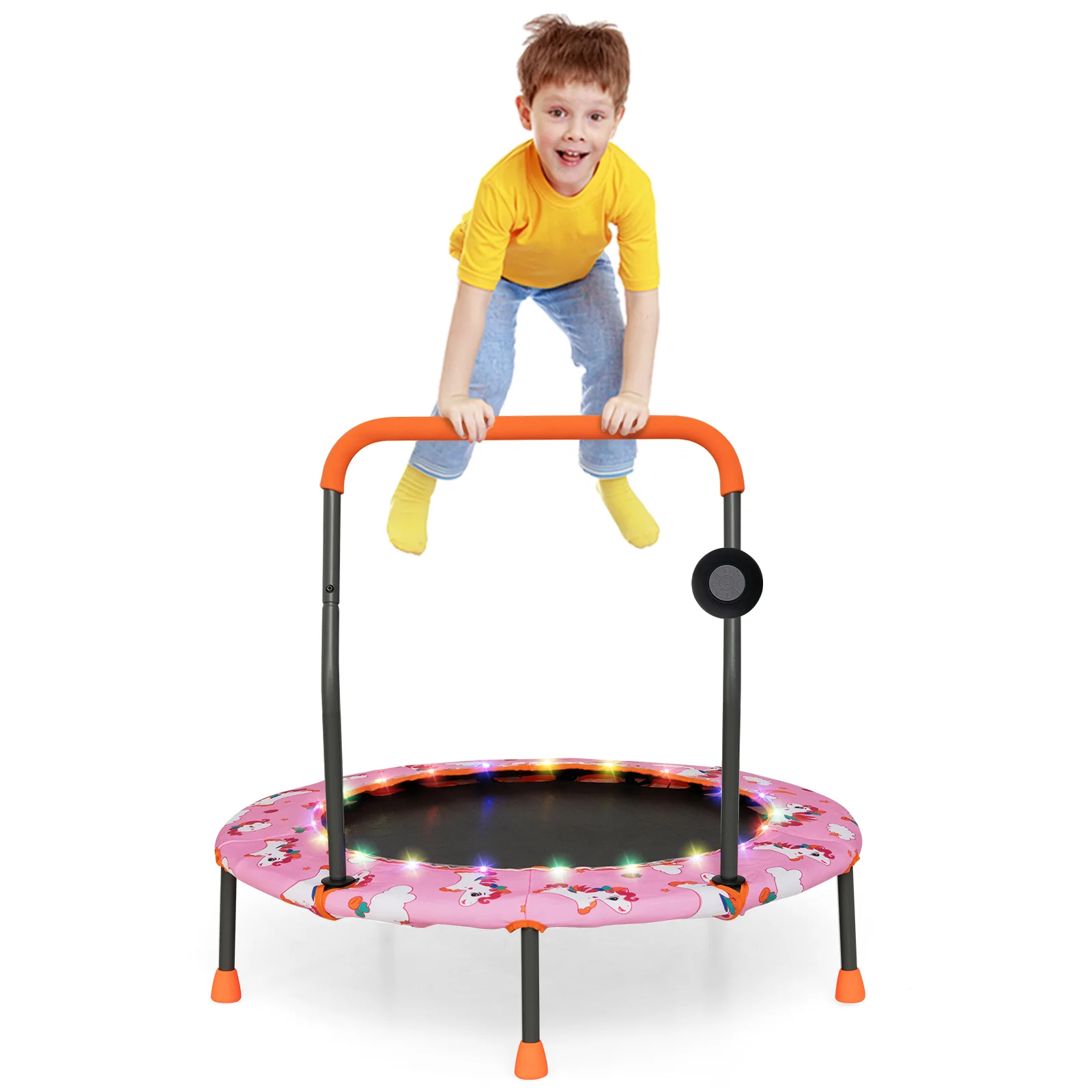 36 Inch Mini Trampoline with Colorful LED Lights and Bluetooth Speaker - Image 27