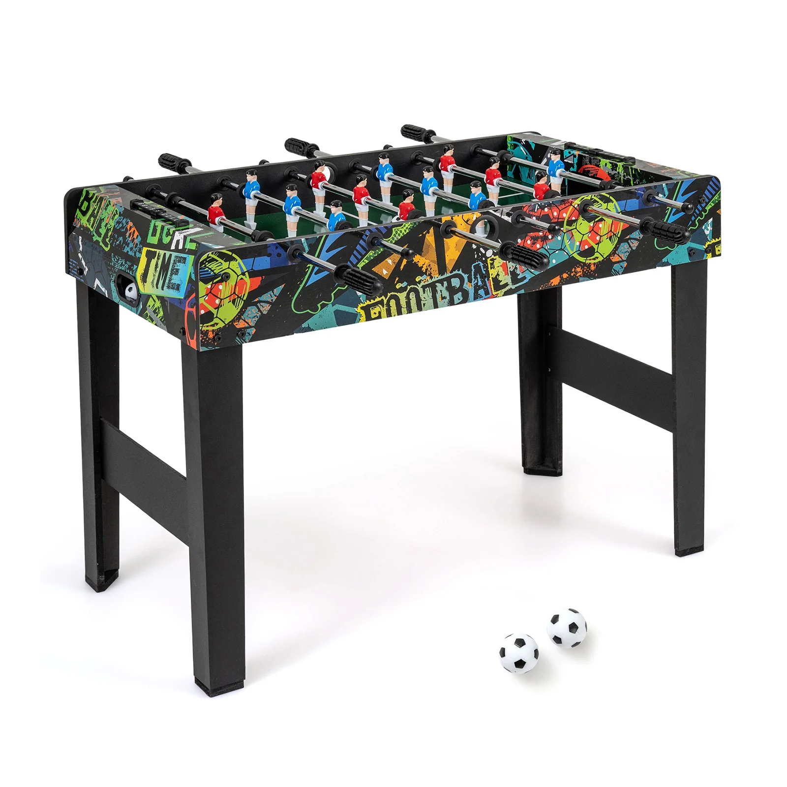 37 Inch Mini Foosball Table 2-in-1 Game Table with Detachable Legs for Tabletop-Black - Image 3