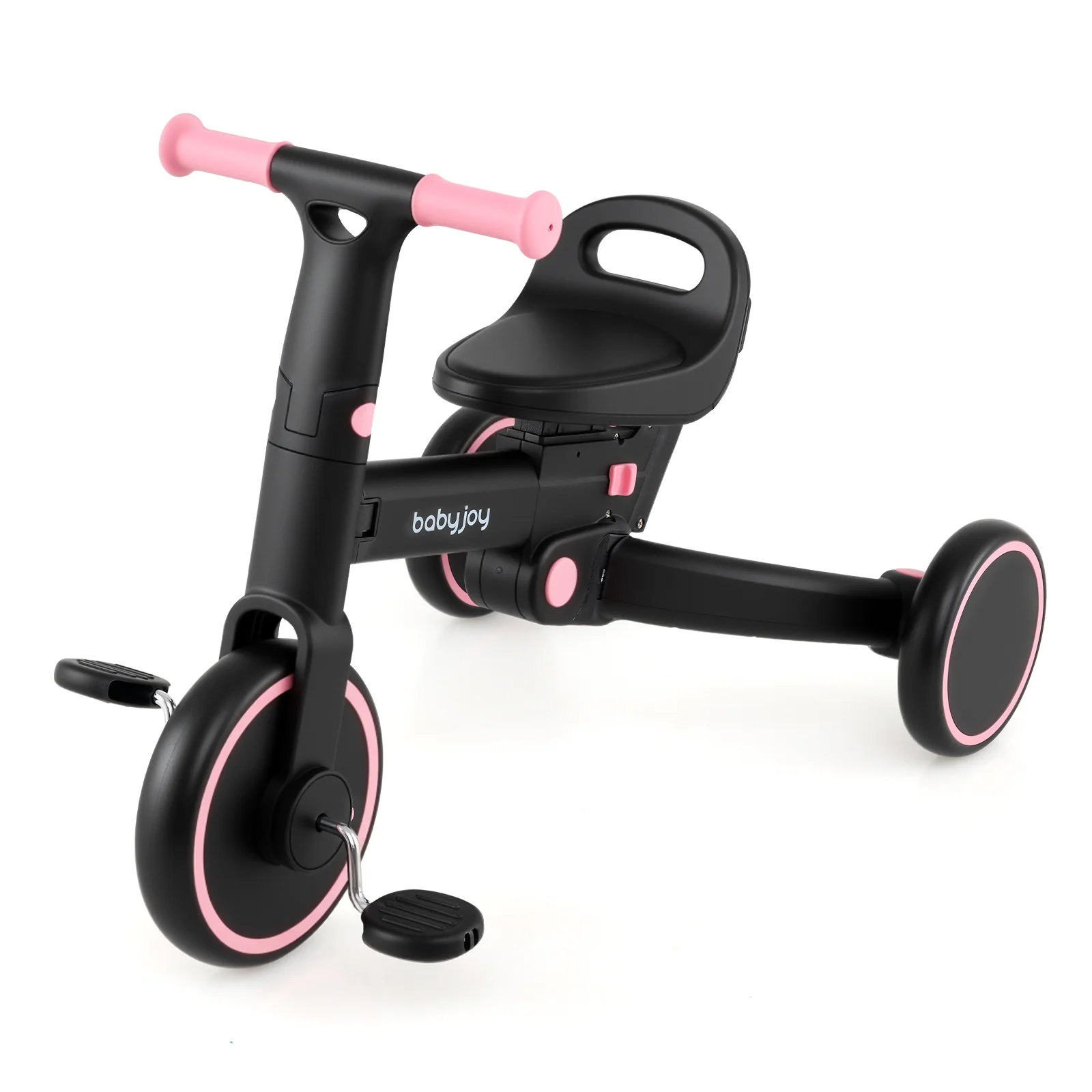 4-in-1 Foldable Toddler Tricycle with Push Handle with Adjustable Seat - Image 14