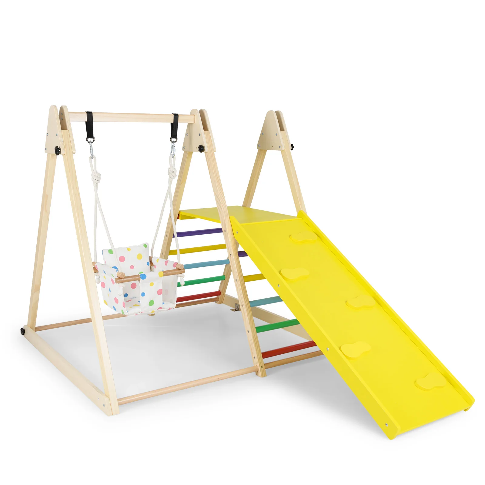 4-in-1 Indoor Jungle Gym with Baby Swing and Climbing Ramp - Image 11