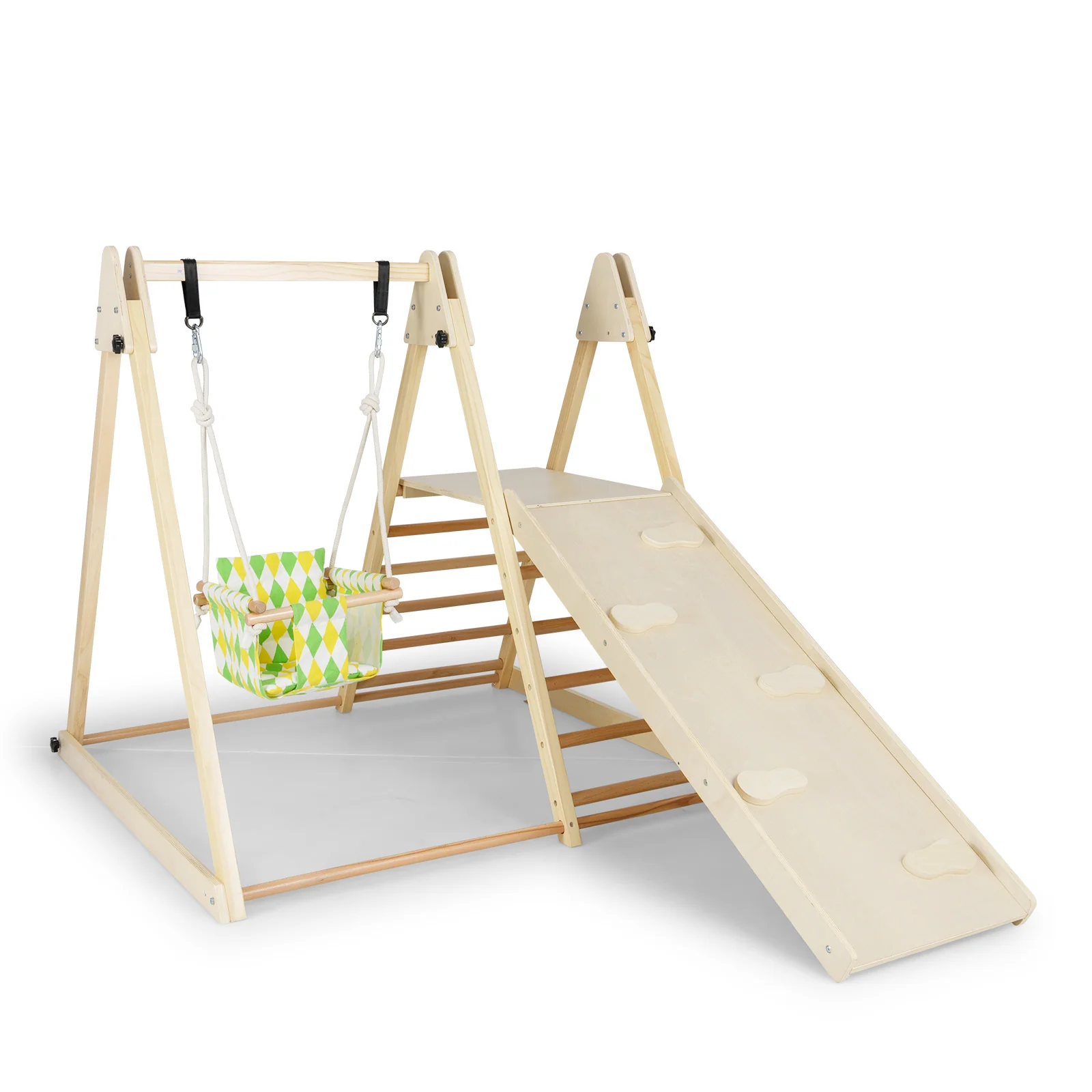 4-in-1 Indoor Jungle Gym with Baby Swing and Climbing Ramp - Image 3