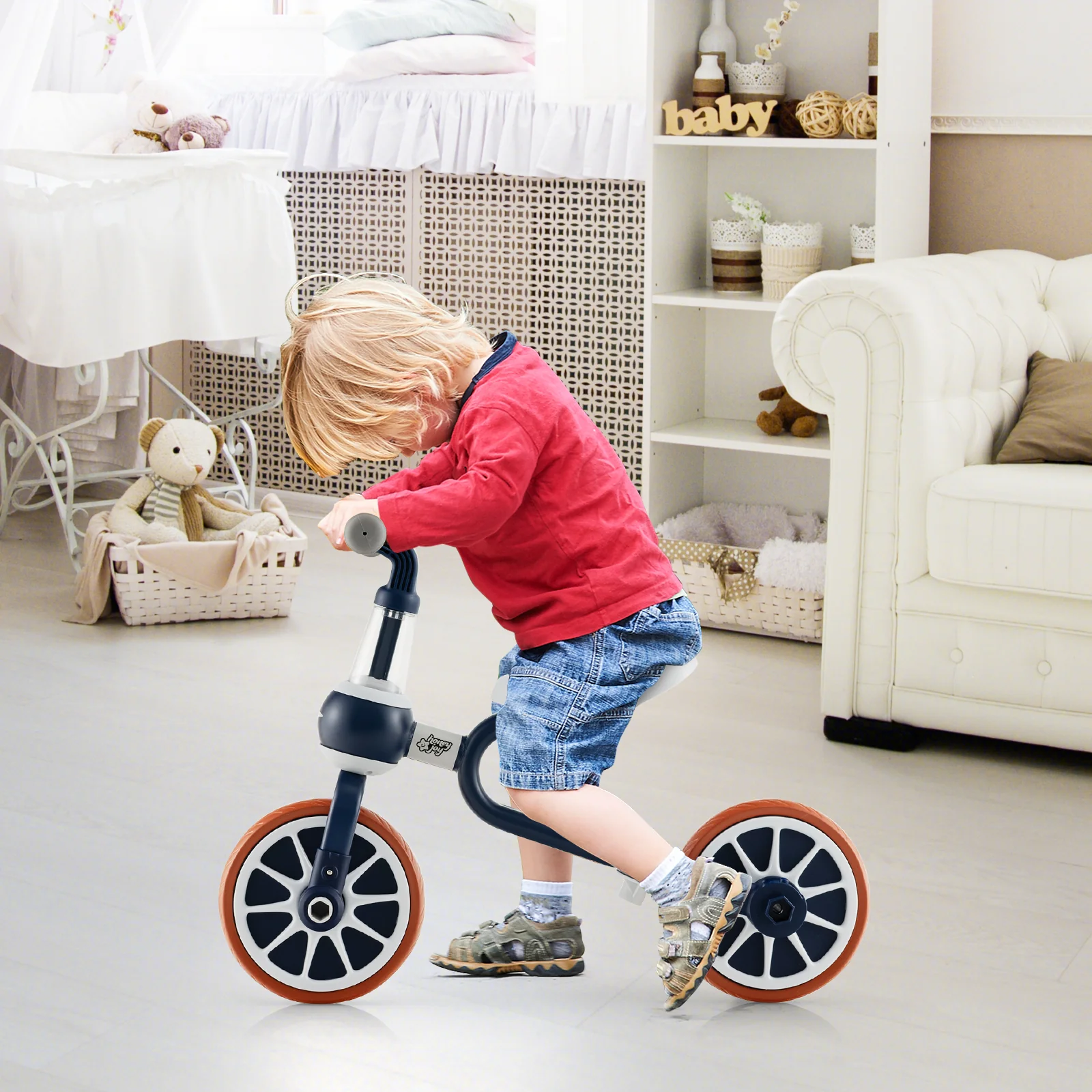 4-in-1 Kids Trike Bike with Adjustable Parent Push Handle and Seat Height