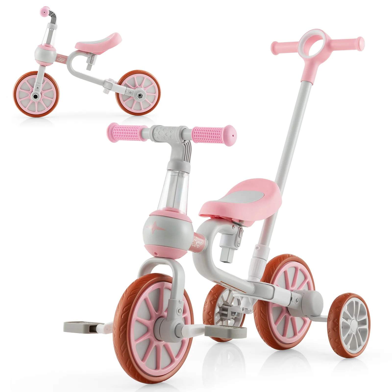 4-in-1 Kids Trike Bike with Adjustable Parent Push Handle and Seat Height - Image 10