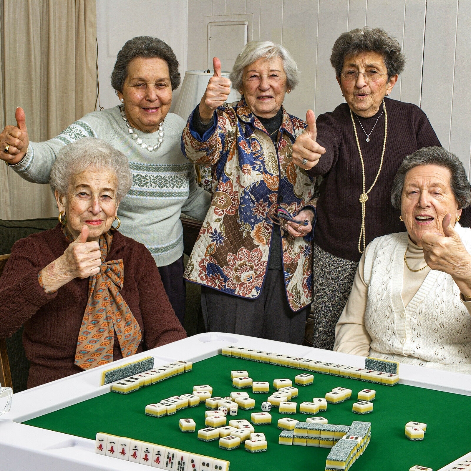 4-Player Mahjong Game Table with Iron Frame - Image 2