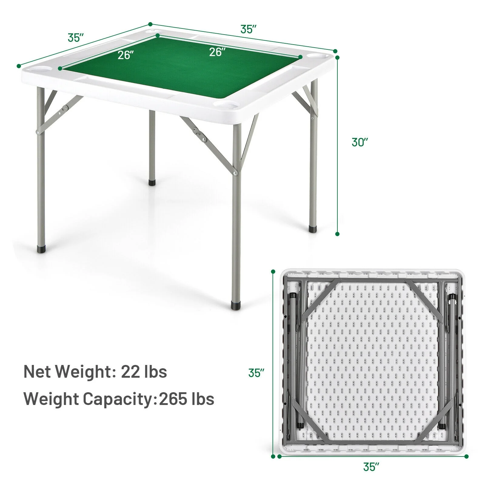 4-Player Mahjong Game Table with Iron Frame - Image 5