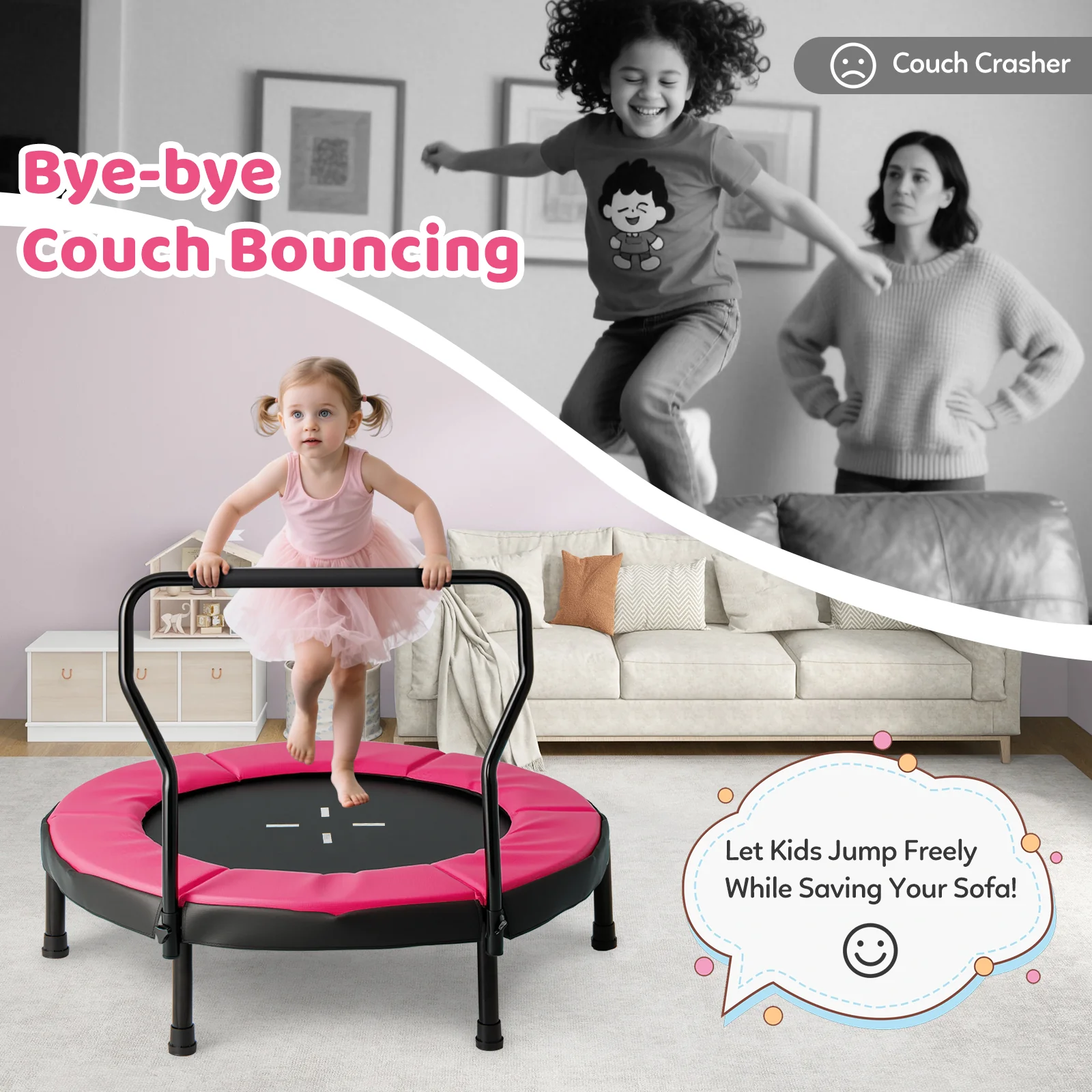 40 Inch Trampoline for Kids Indoor Outdoor Fitness Trampoline - Image 14