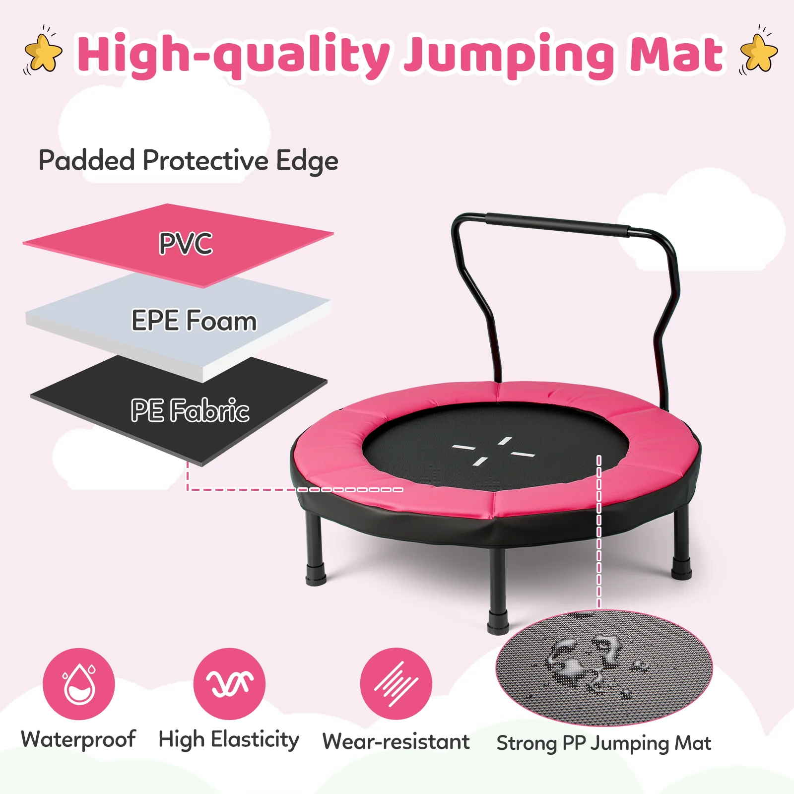 40 Inch Trampoline for Kids Indoor Outdoor Fitness Trampoline - Image 15