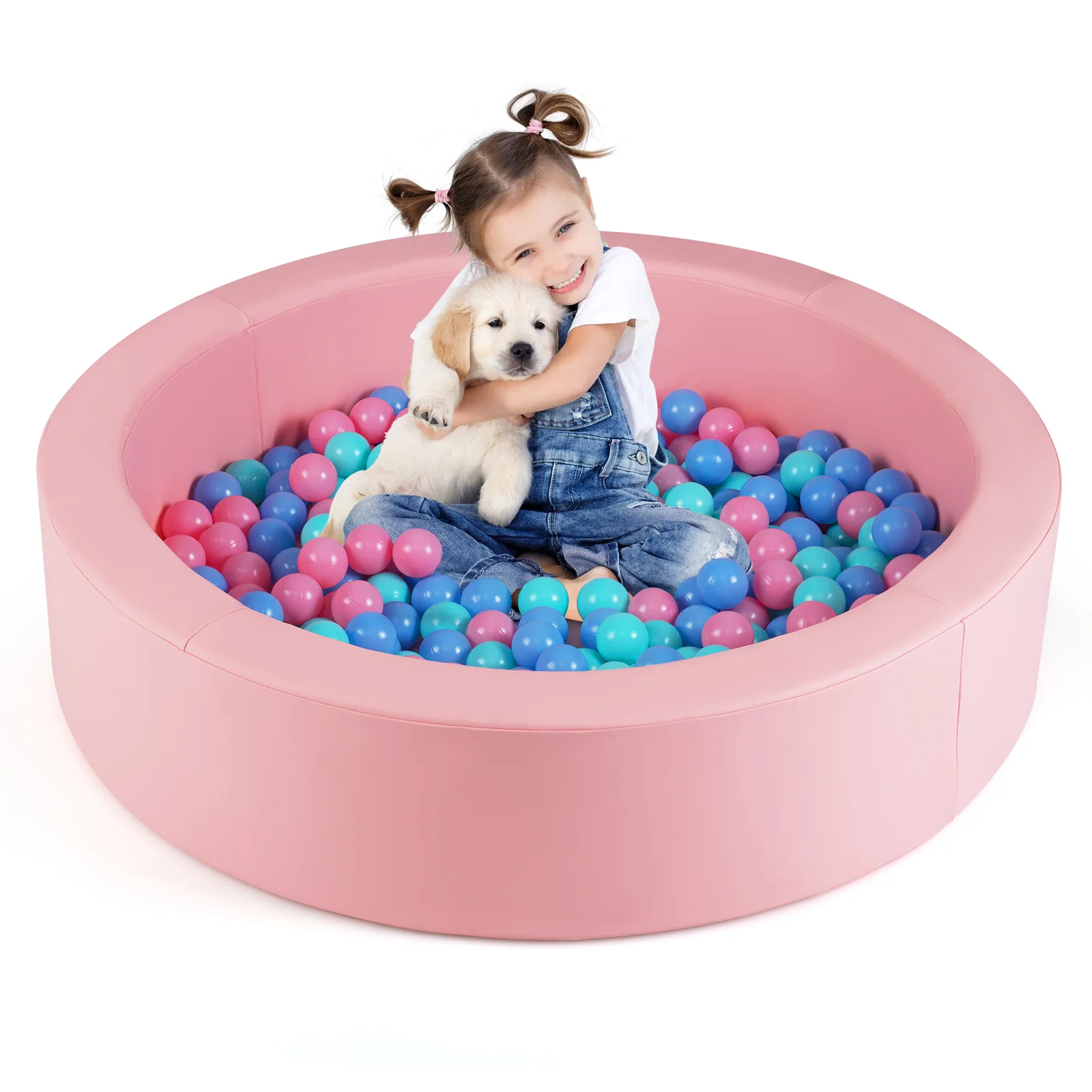 42.5 Inch Round Foam Ball Pits with 25D Sponge Filling and Washable PU Cover for Toddlers - Image 12