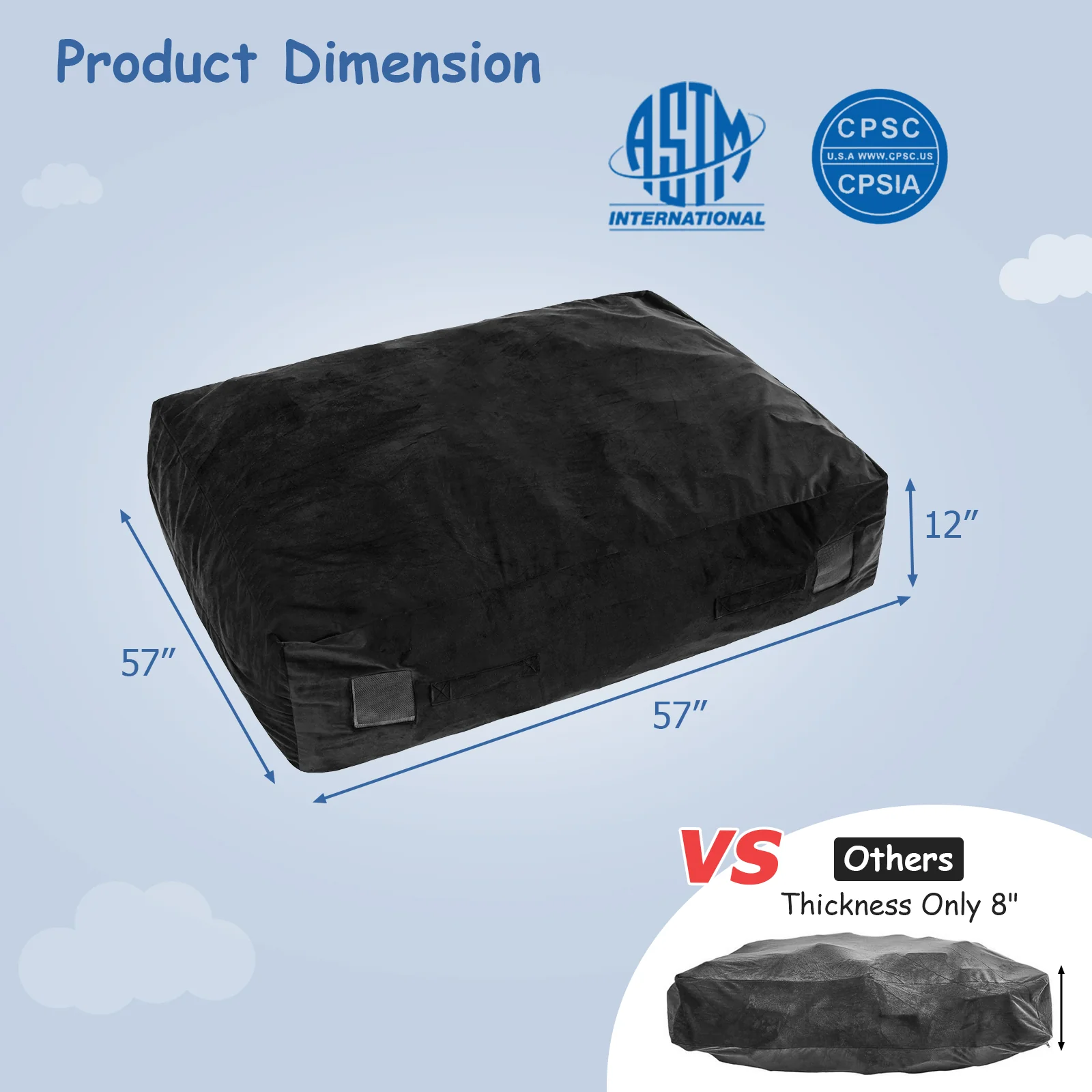 47 x 35.5 Inch Crash Pad Sensory Mat with Foam Blocks and Washable Cover - Image 13