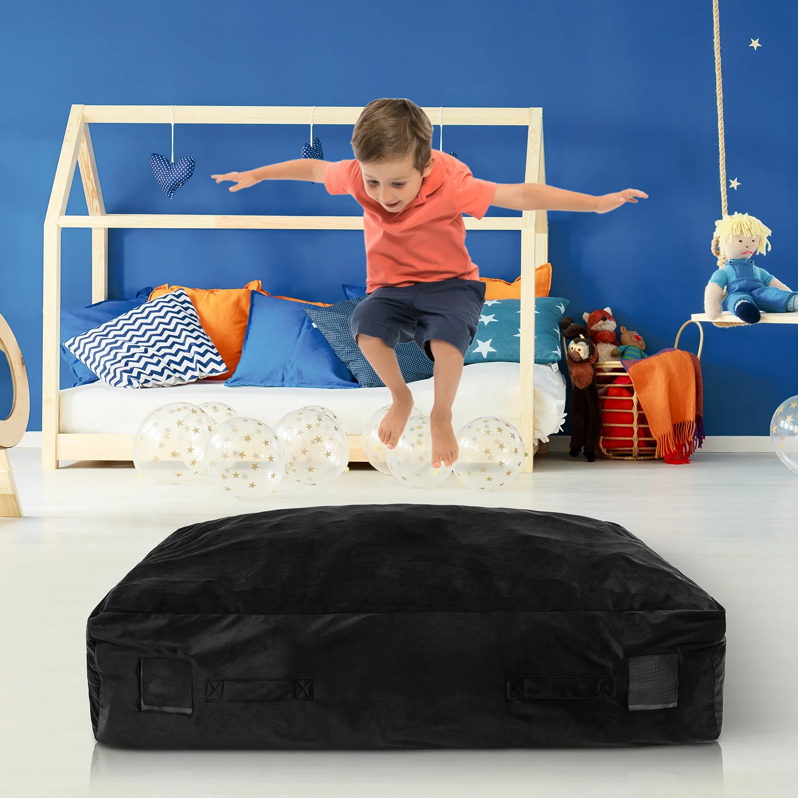 47 x 35.5 Inch Crash Pad Sensory Mat with Foam Blocks and Washable Cover - Image 14