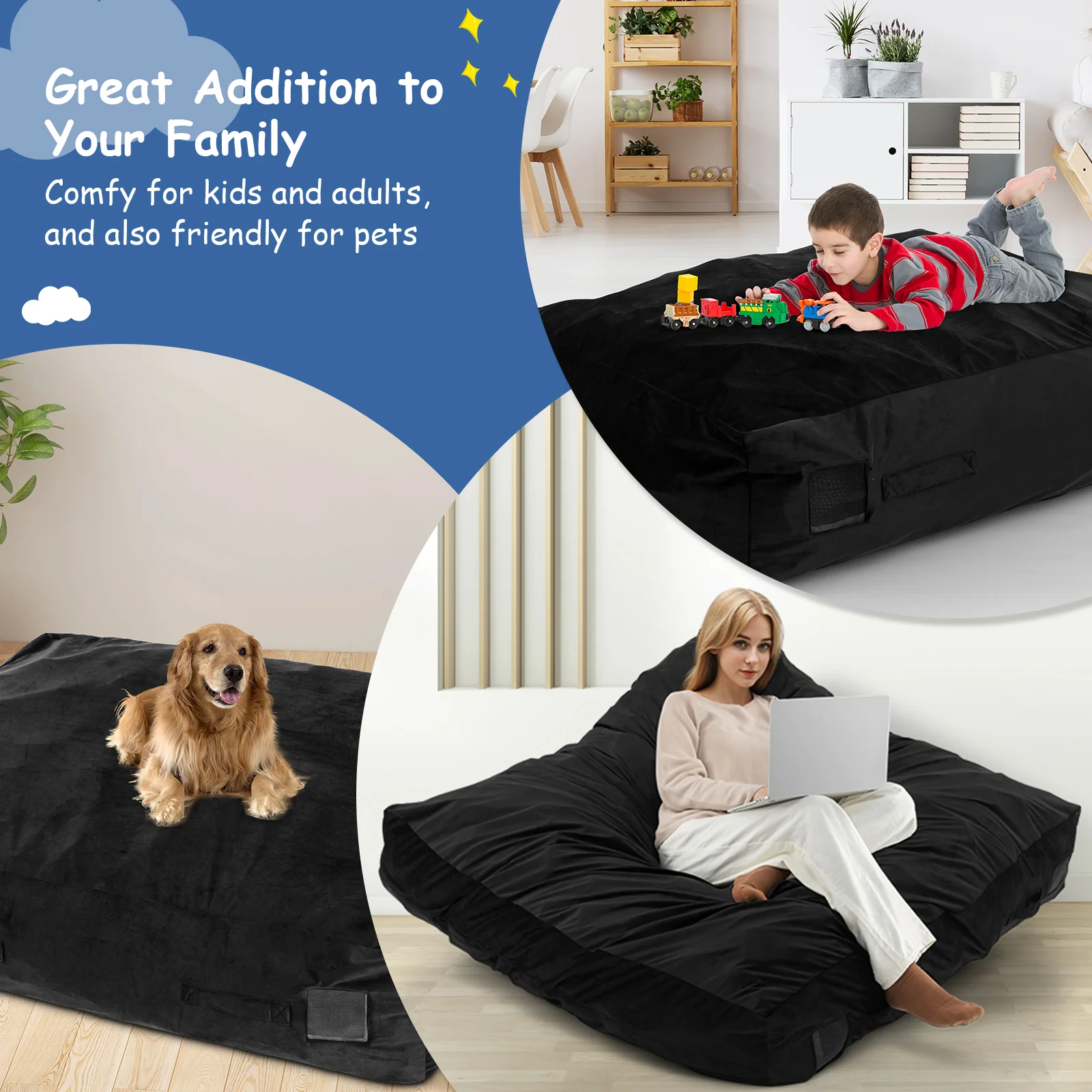 47 x 35.5 Inch Crash Pad Sensory Mat with Foam Blocks and Washable Cover - Image 16