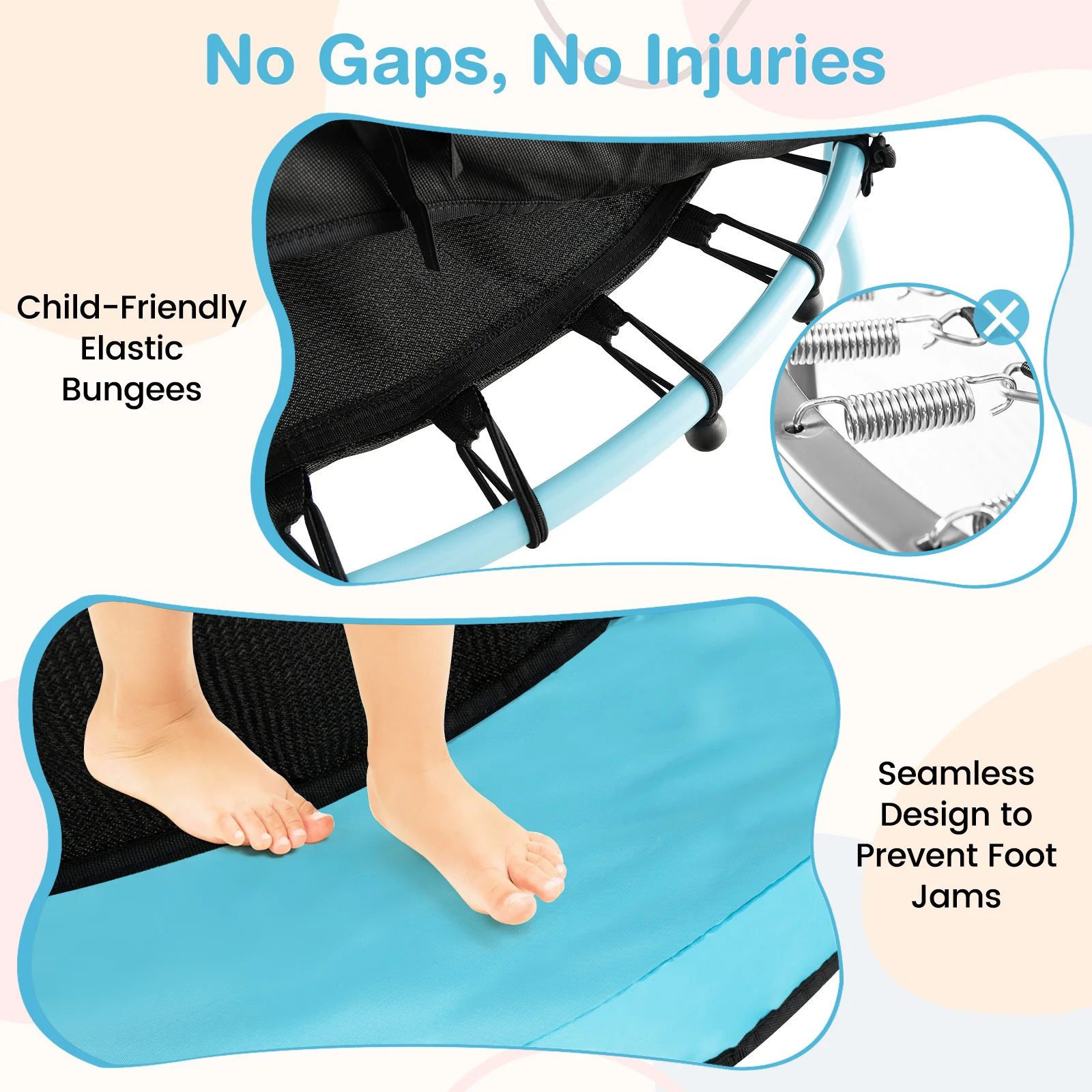 48 Inch Toddler Trampoline with Safety Enclosure Net - Image 14