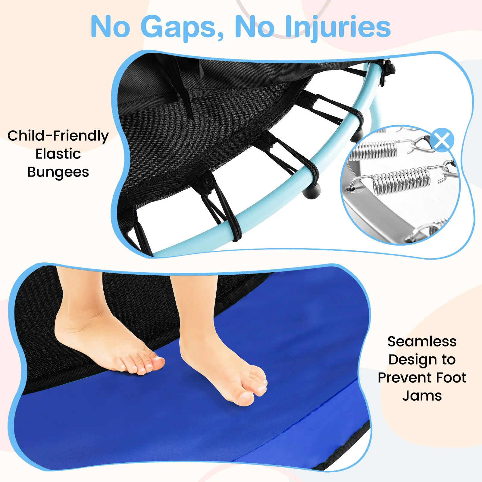 48 Inch Toddler Trampoline with Safety Enclosure Net - Image 7