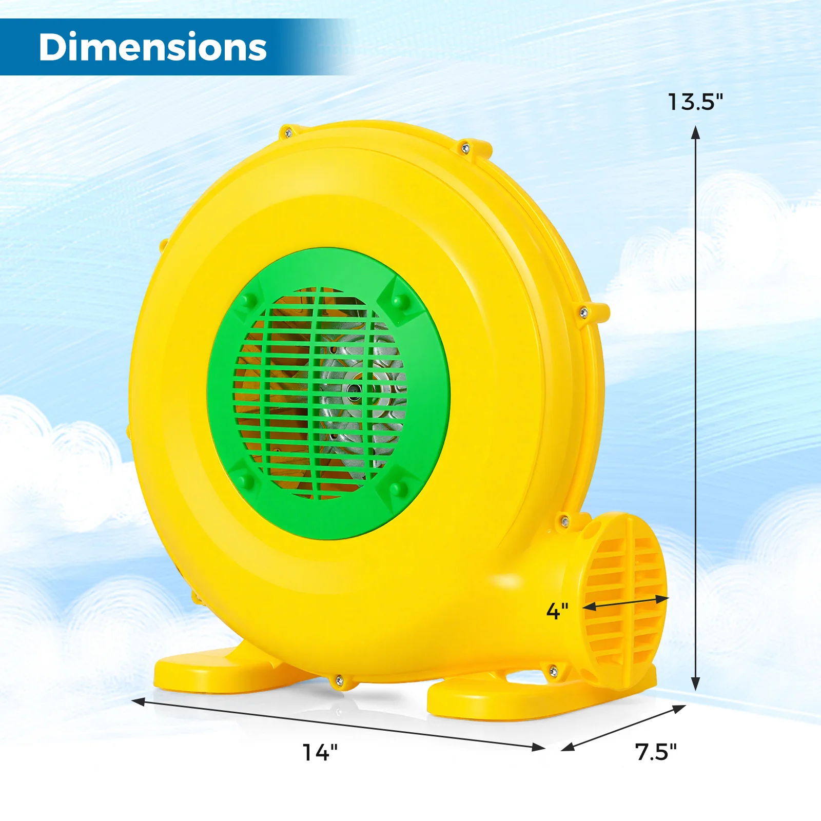 480W Bounce House Blower with Handle and Ground Stakes - Image 4