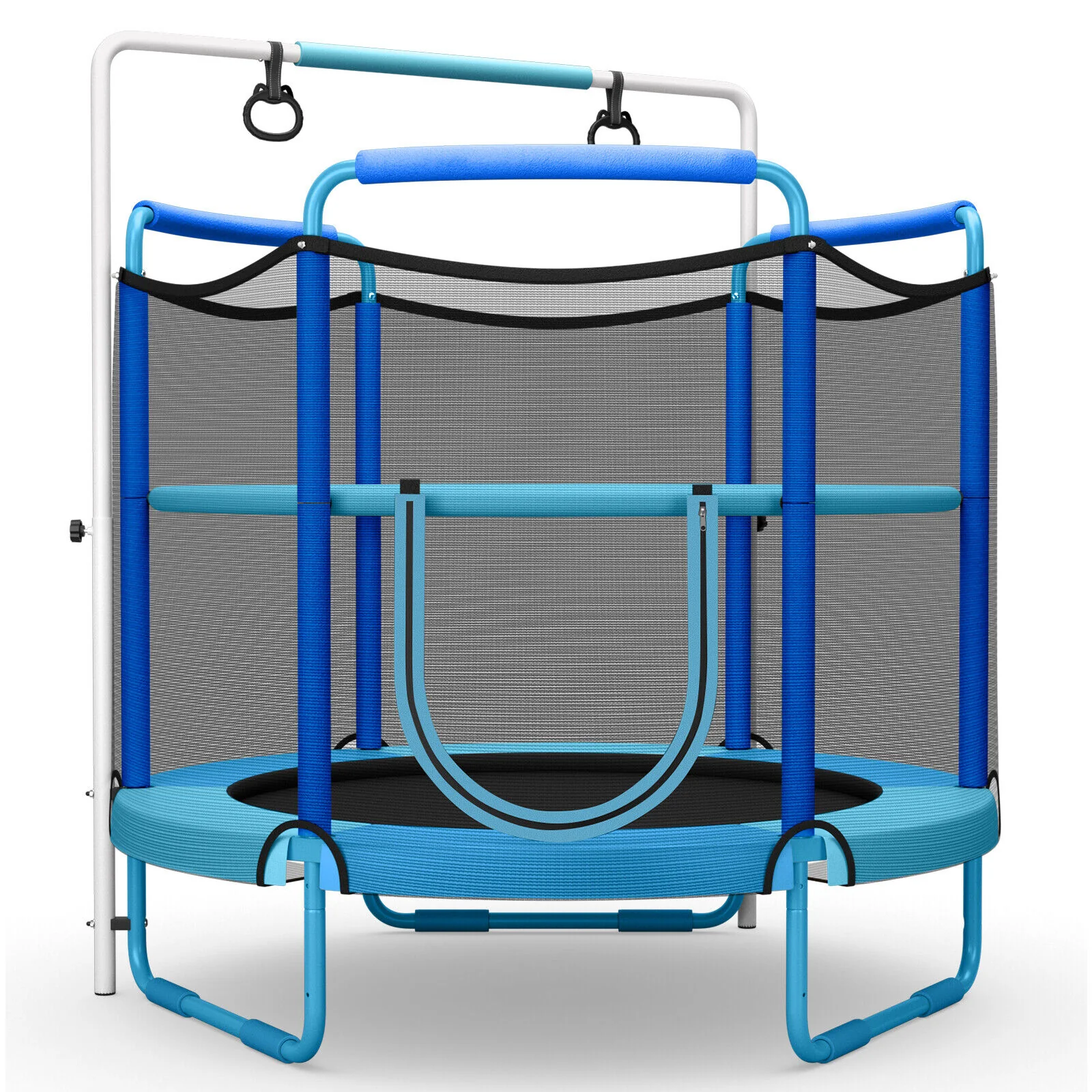 5 Feet Kids 3-in-1 Game Trampoline with Enclosure Net Spring Pad - Image 11