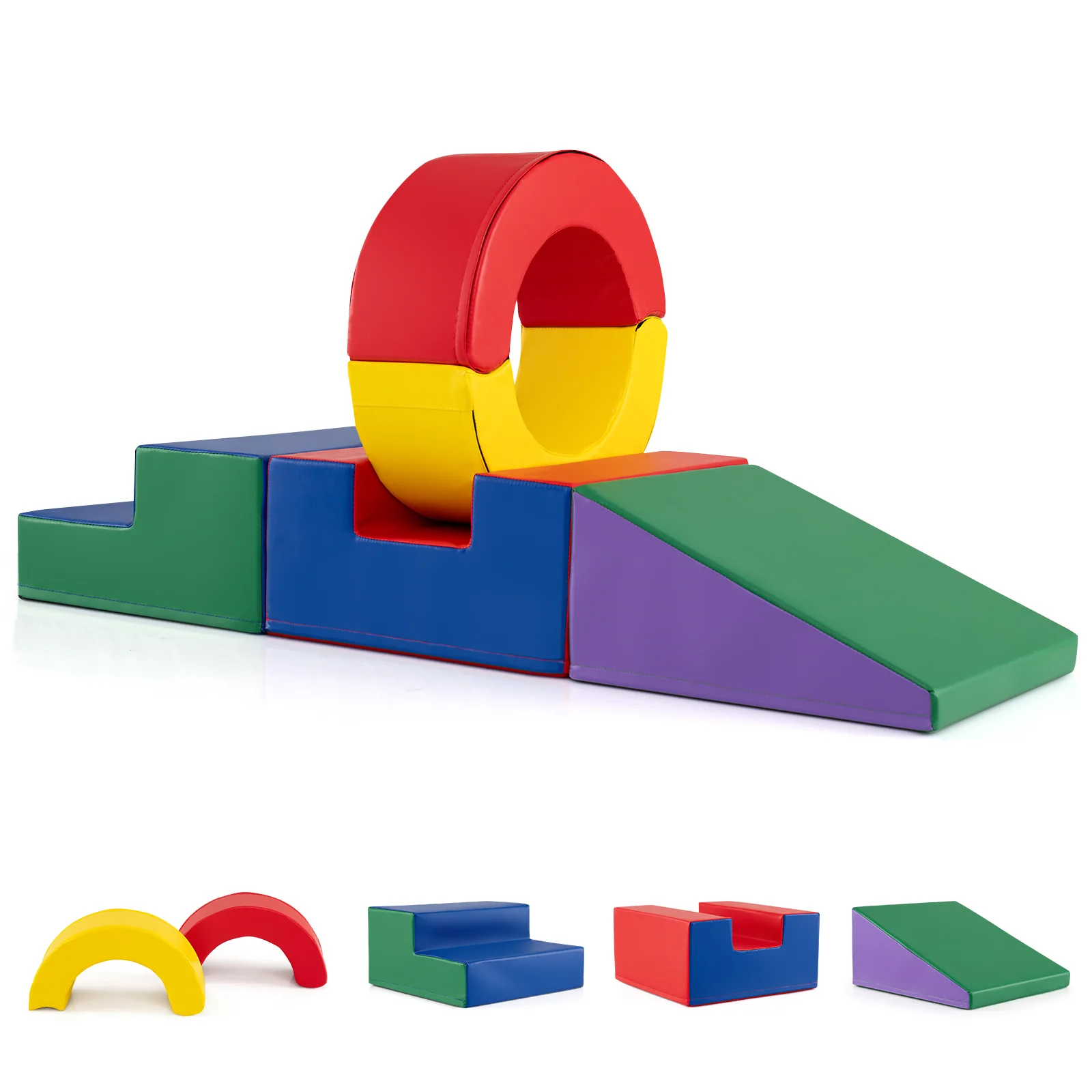 5 Pieces Kids Climbing Toys with PU Leather Cover-Multicolor - Image 3