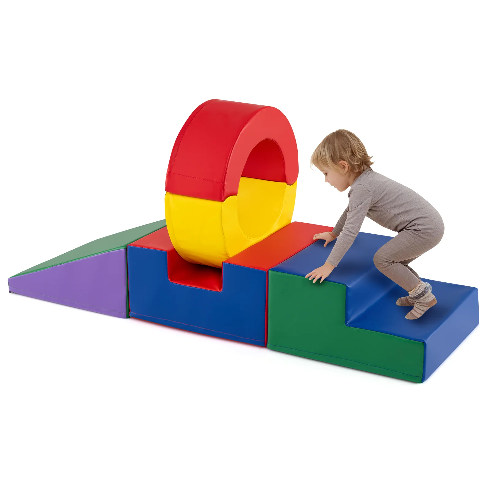 5 Pieces Kids Climbing Toys with PU Leather Cover-Multicolor - Image 4