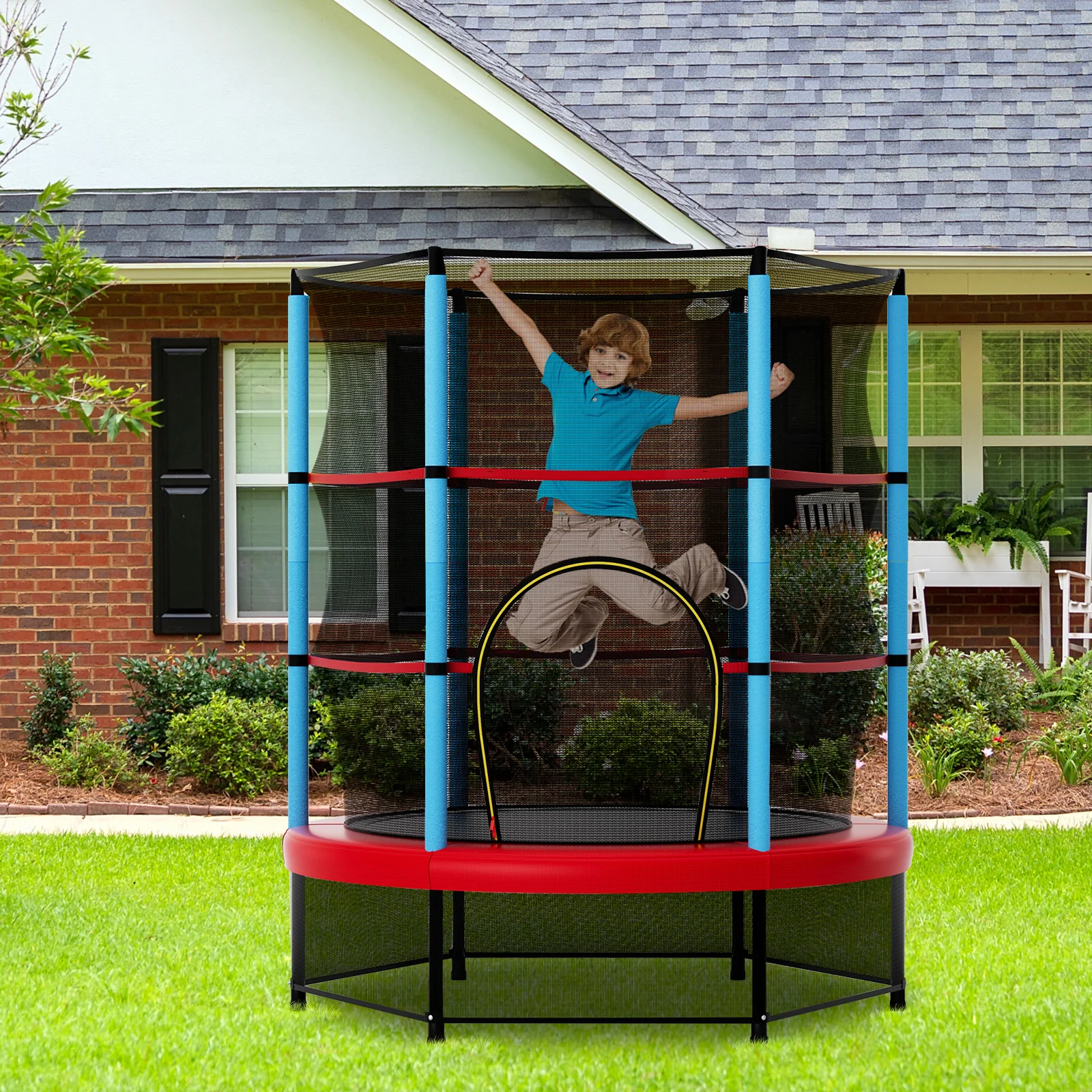 55 Inch Mini Trampoline for Kids with Safety Enclosure Net for Indoor Outdoor - Image 10