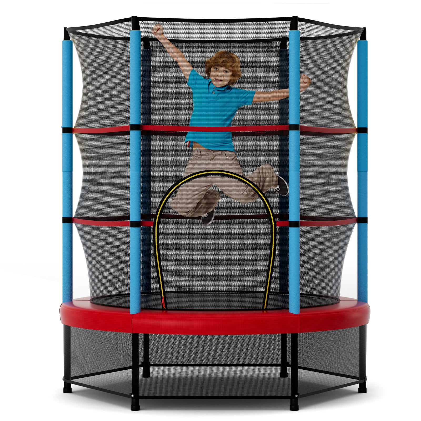 55 Inch Mini Trampoline for Kids with Safety Enclosure Net for Indoor Outdoor - Image 12