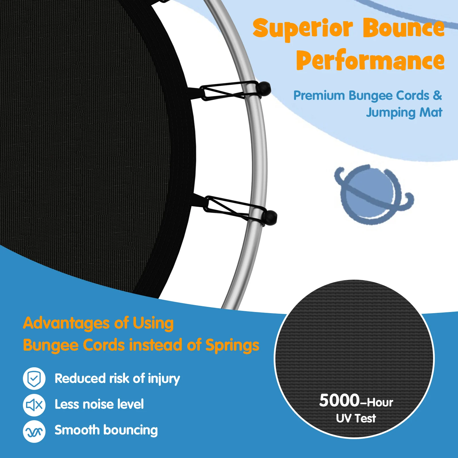 55 Inch Mini Trampoline for Kids with Safety Enclosure Net for Indoor Outdoor - Image 8