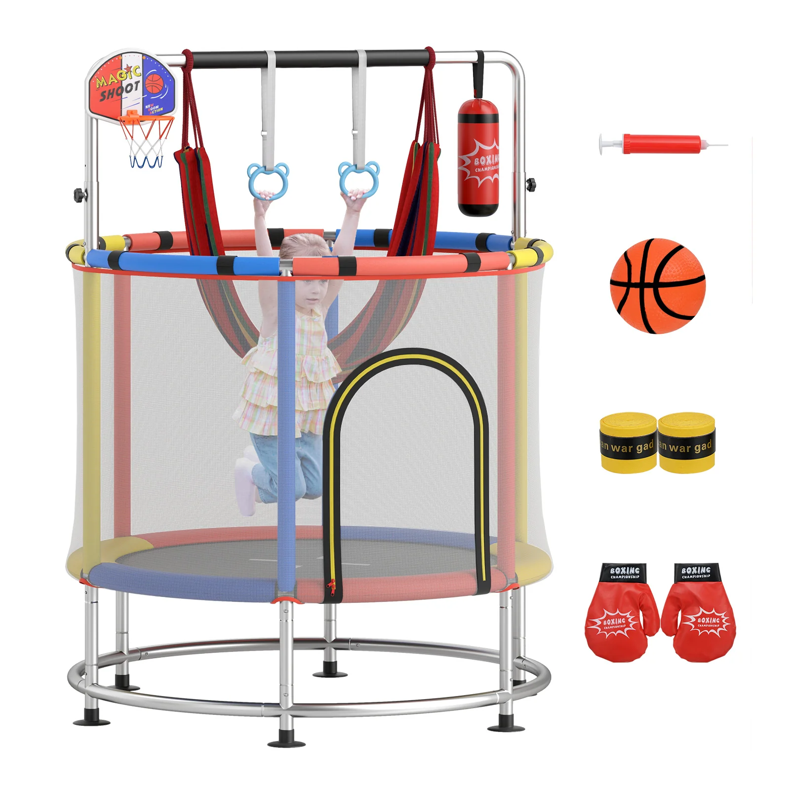 55" Kids Trampoline Gift for for 3-6 Years Old Boys and Girls - Image 17