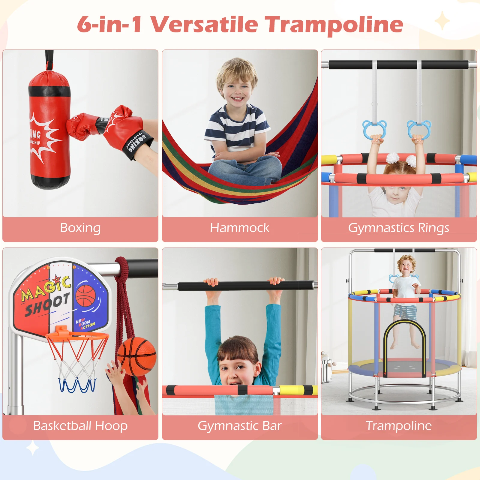 55" Kids Trampoline Gift for for 3-6 Years Old Boys and Girls - Image 20