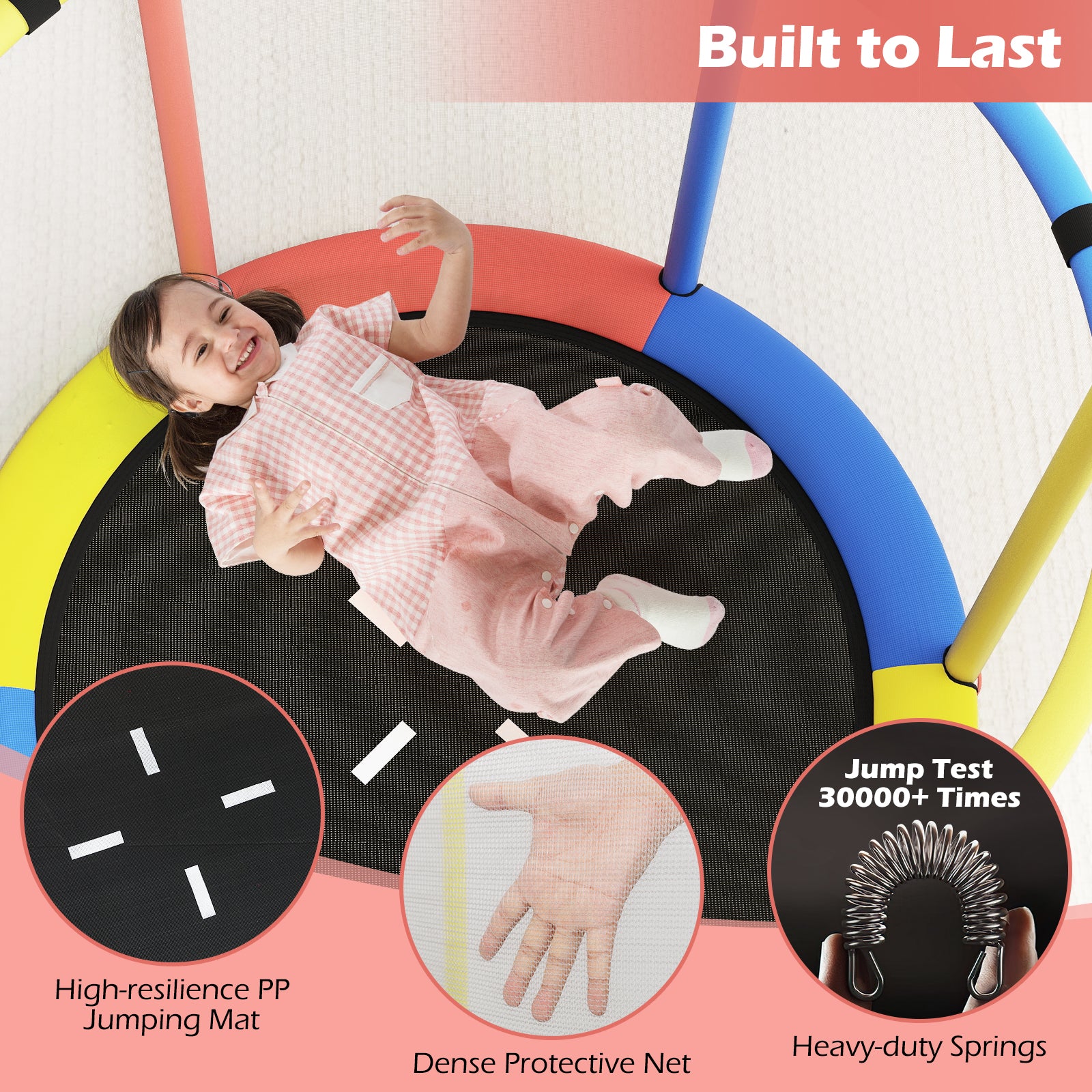 55" Kids Trampoline Gift for for 3-6 Years Old Boys and Girls - Image 23