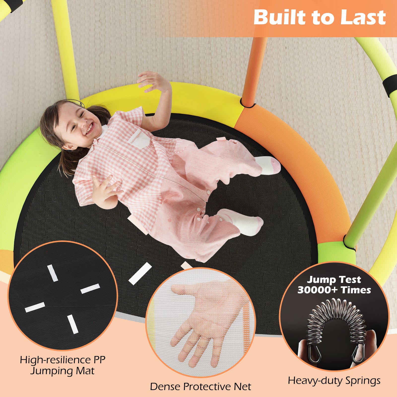 55" Kids Trampoline Gift for for 3-6 Years Old Boys and Girls - Image 7