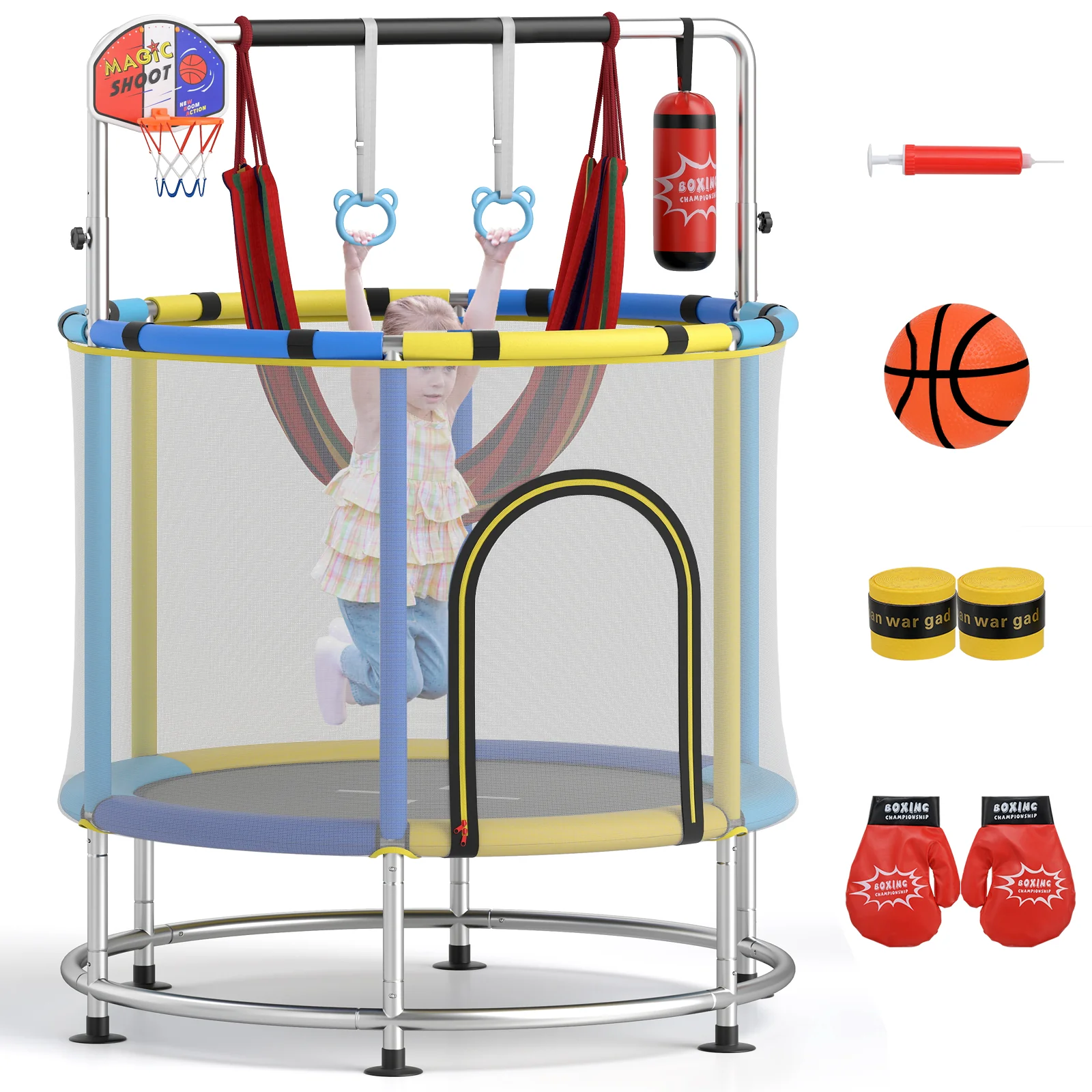 55" Kids Trampoline Gift for for 3-6 Years Old Boys and Girls - Image 9