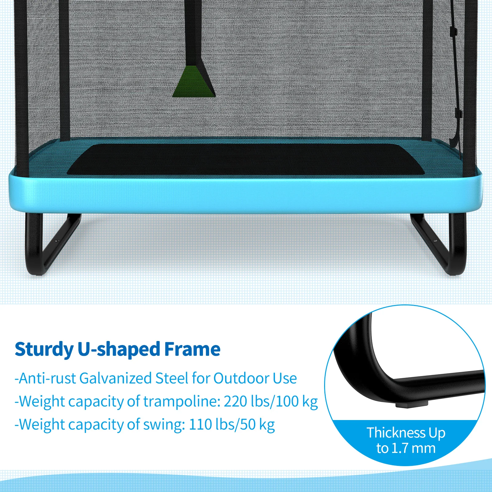 6 Feet Kids Entertaining Trampoline with Swing Safety Fence - Image 16
