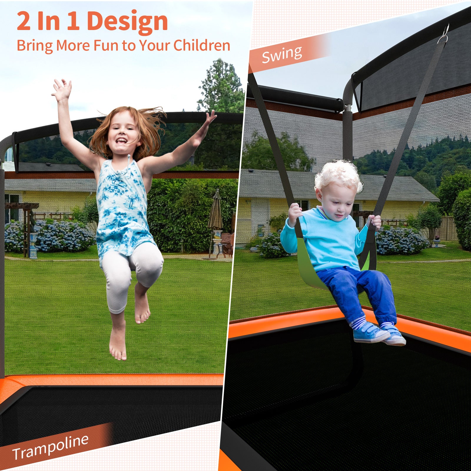 6 Feet Kids Entertaining Trampoline with Swing Safety Fence - Image 6