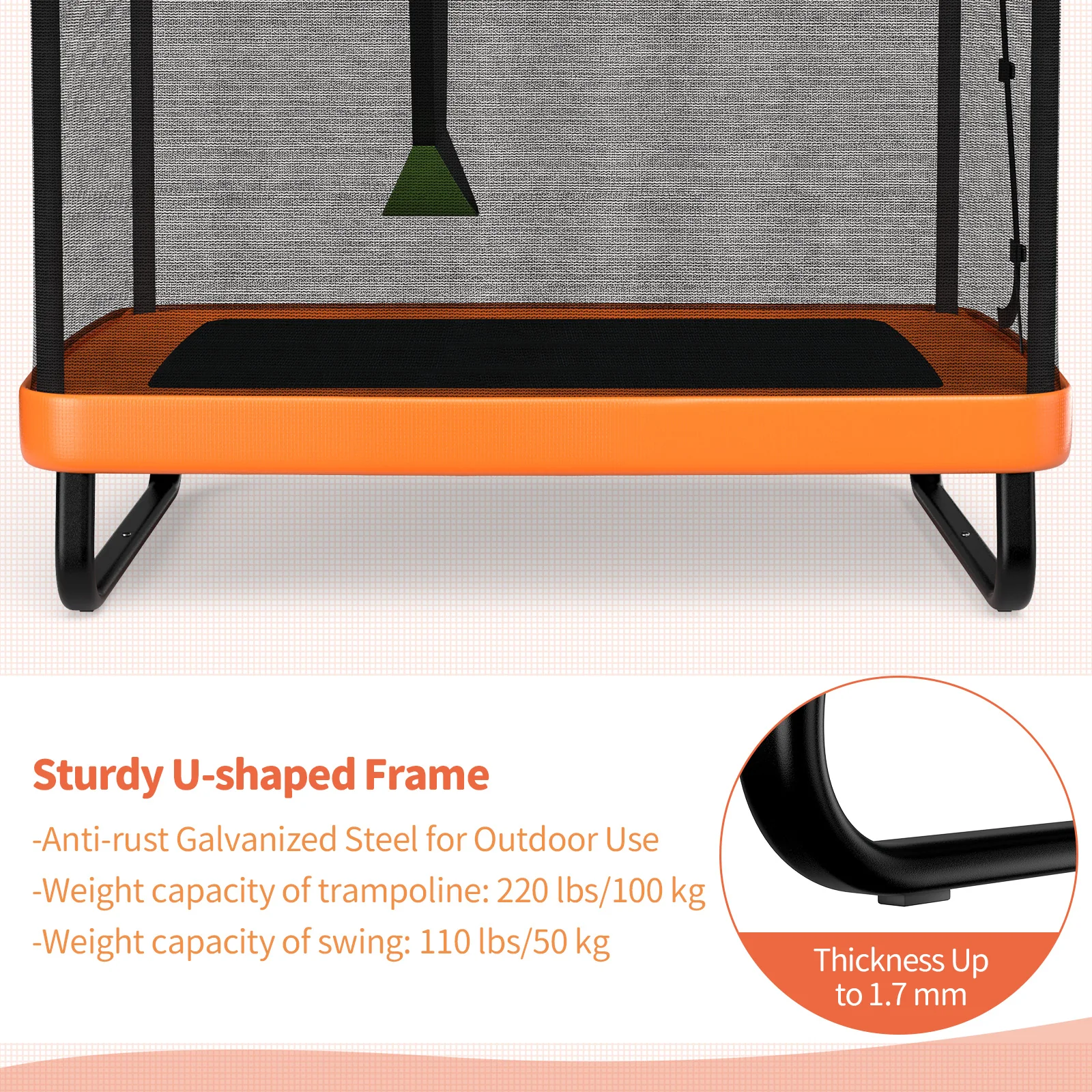 6 Feet Kids Entertaining Trampoline with Swing Safety Fence - Image 7