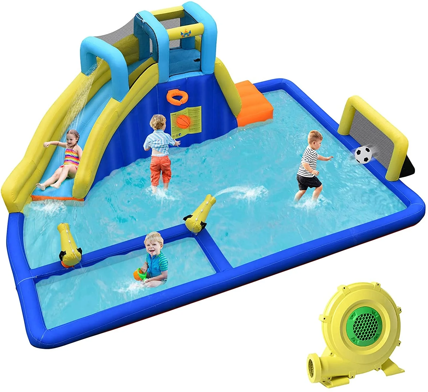 6-in-1 Inflatable Water Slides with Blower for Kids - Image 2