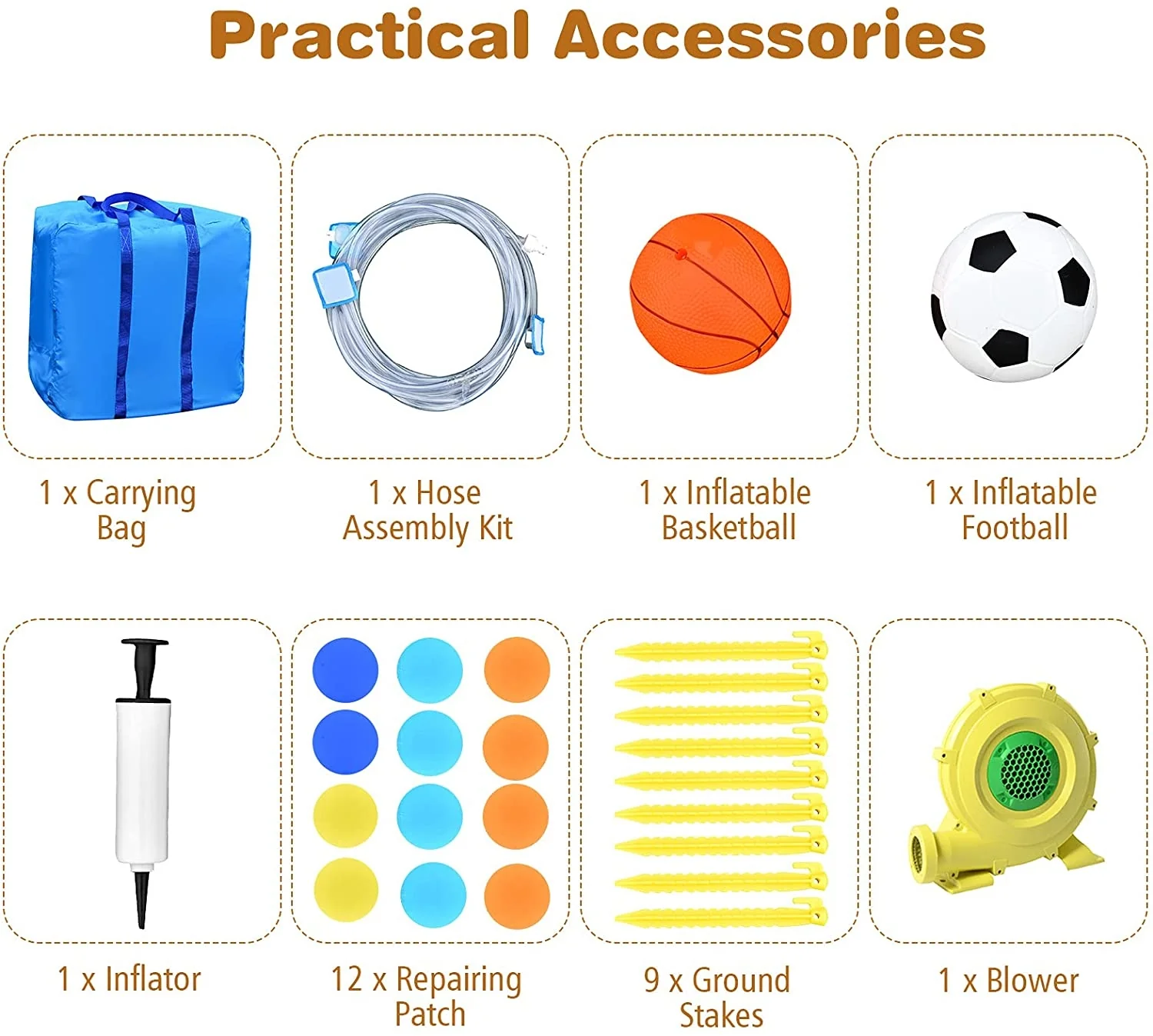 6-in-1 Inflatable Water Slides with Blower for Kids - Image 5