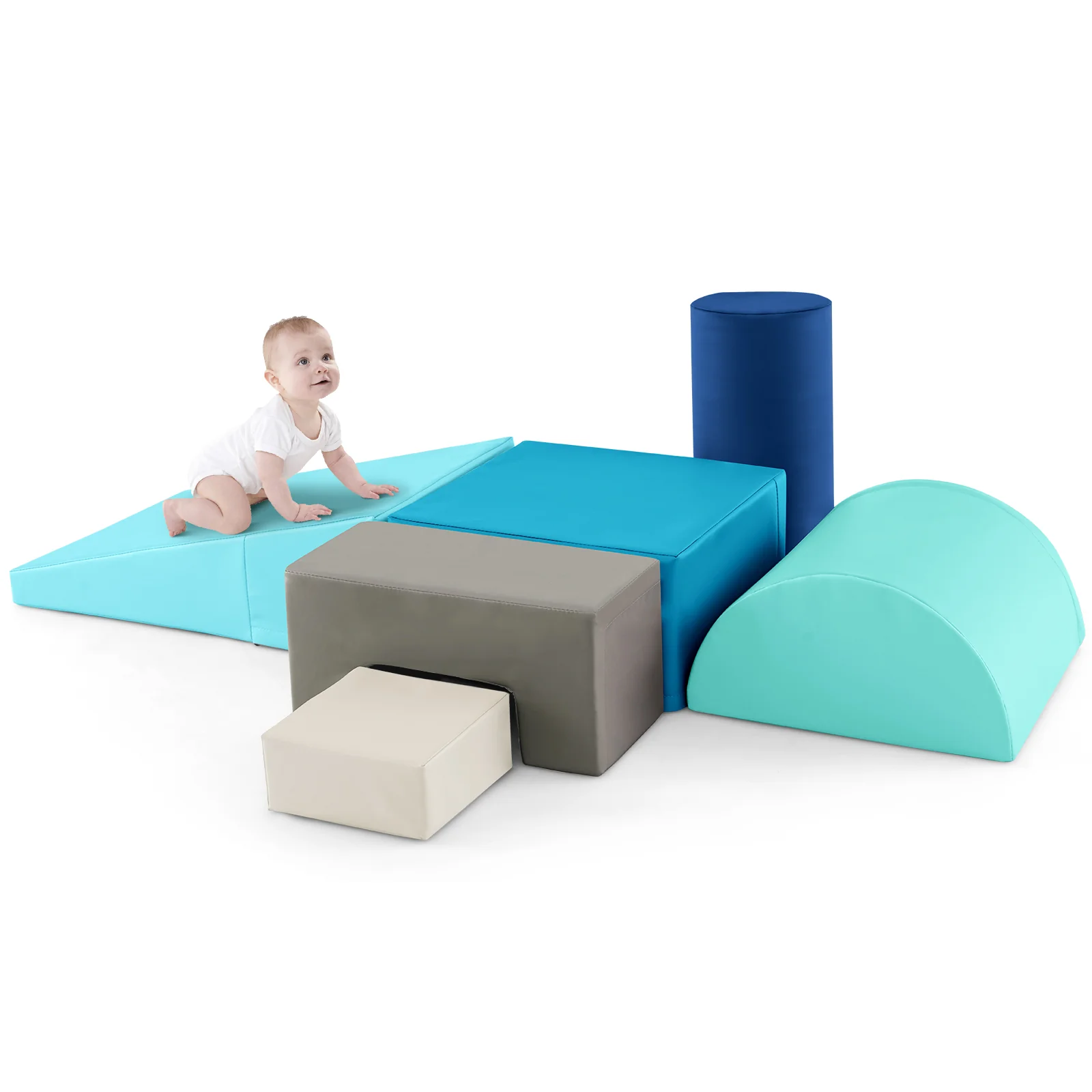 6 Pieces Foam Climbing Blocks Indoor Climb and Crawl Activity Playset with Rectangles - Image 11