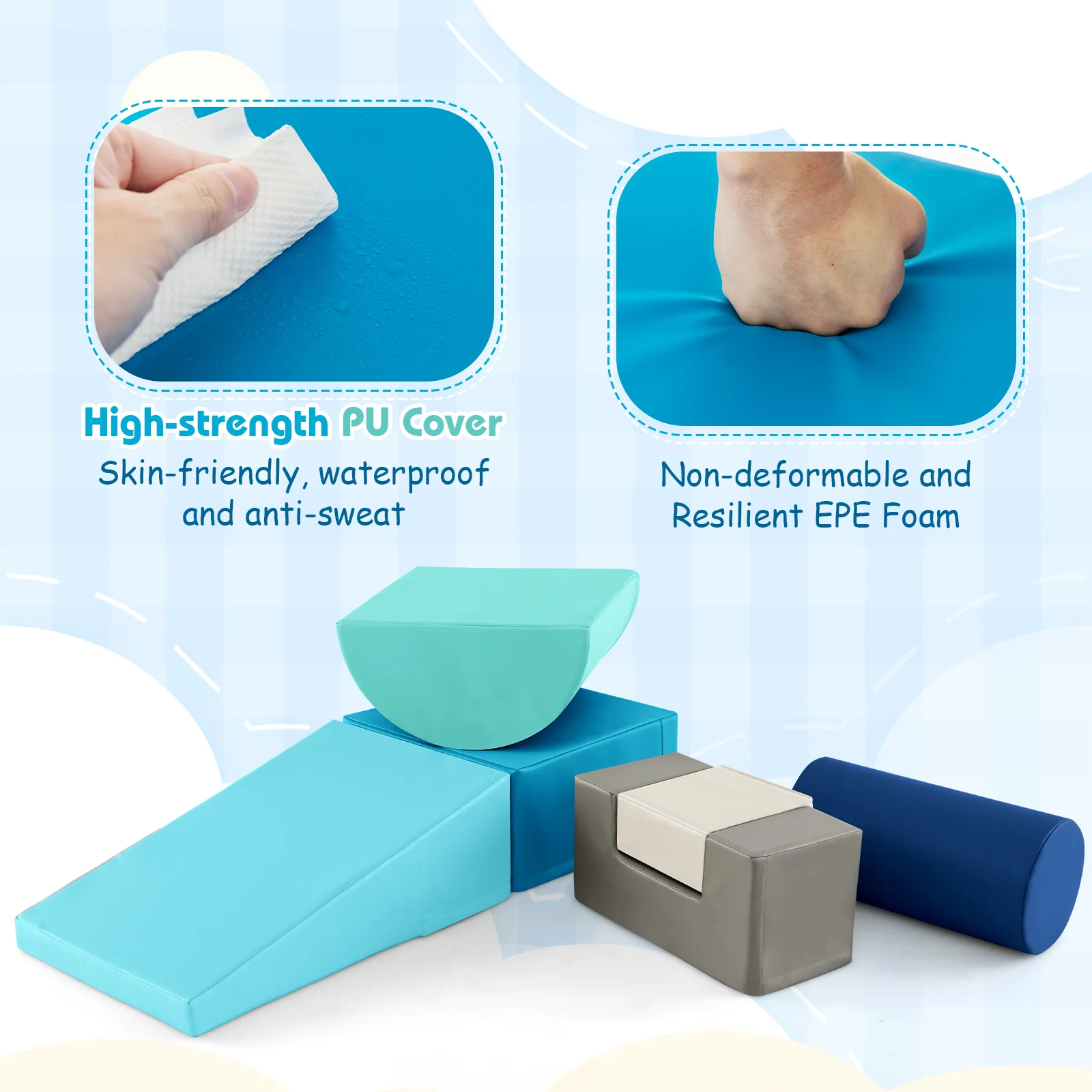 6 Pieces Foam Climbing Blocks Indoor Climb and Crawl Activity Playset with Rectangles - Image 13