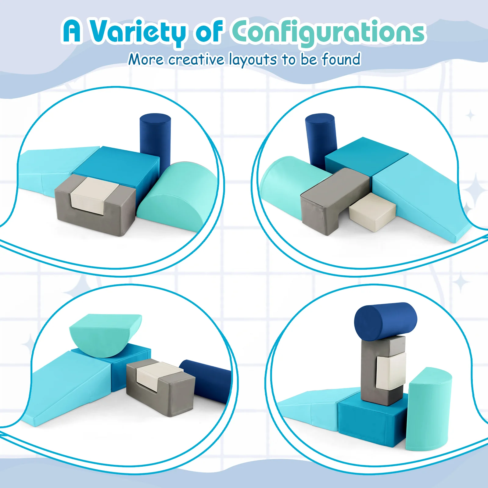 6 Pieces Foam Climbing Blocks Indoor Climb and Crawl Activity Playset with Rectangles - Image 14