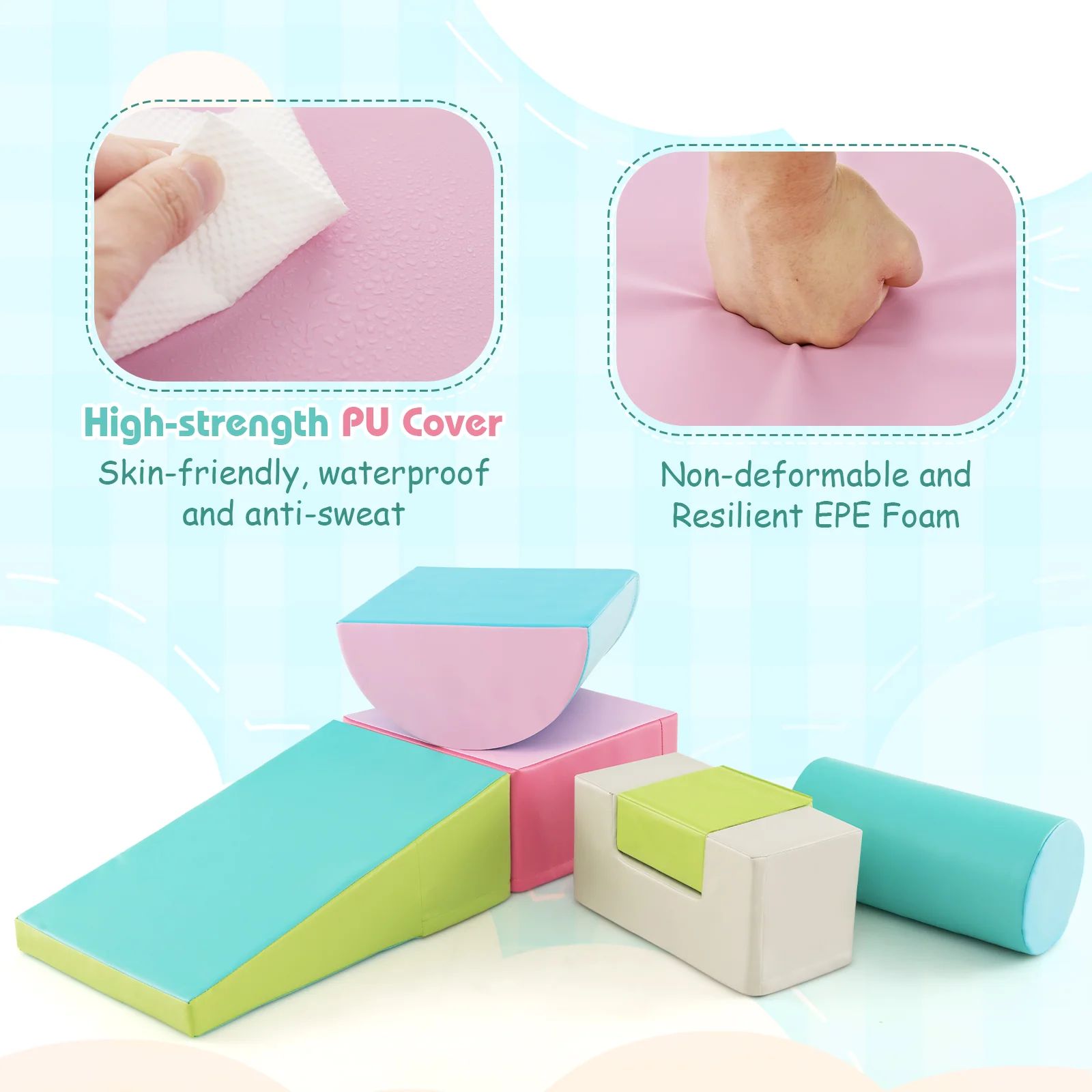 6 Pieces Foam Climbing Blocks Indoor Climb and Crawl Activity Playset with Rectangles - Image 21