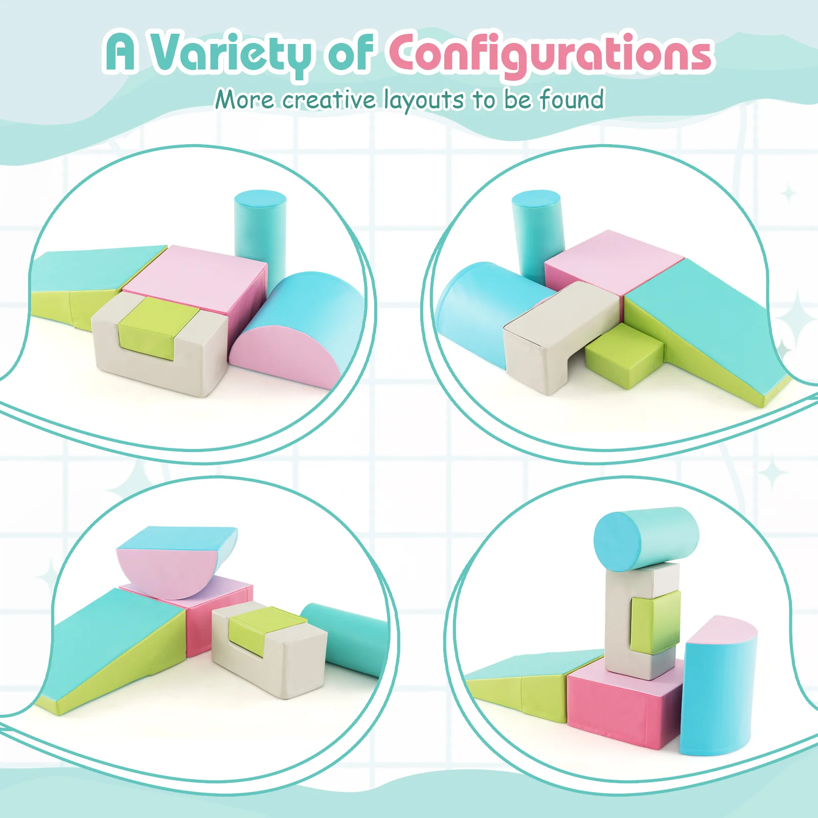 6 Pieces Foam Climbing Blocks Indoor Climb and Crawl Activity Playset with Rectangles - Image 22
