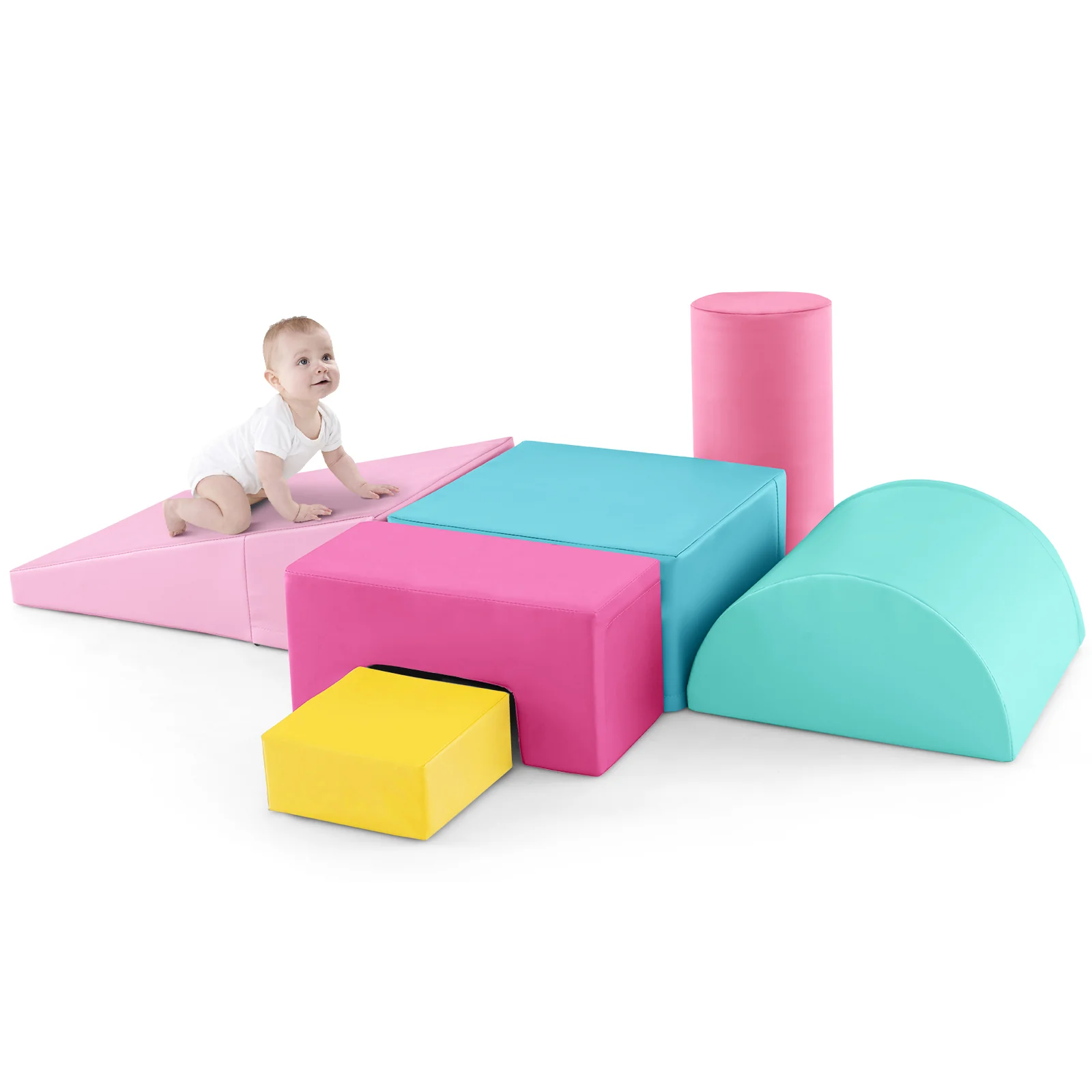 6 Pieces Foam Climbing Blocks Indoor Climb and Crawl Activity Playset with Rectangles - Image 27