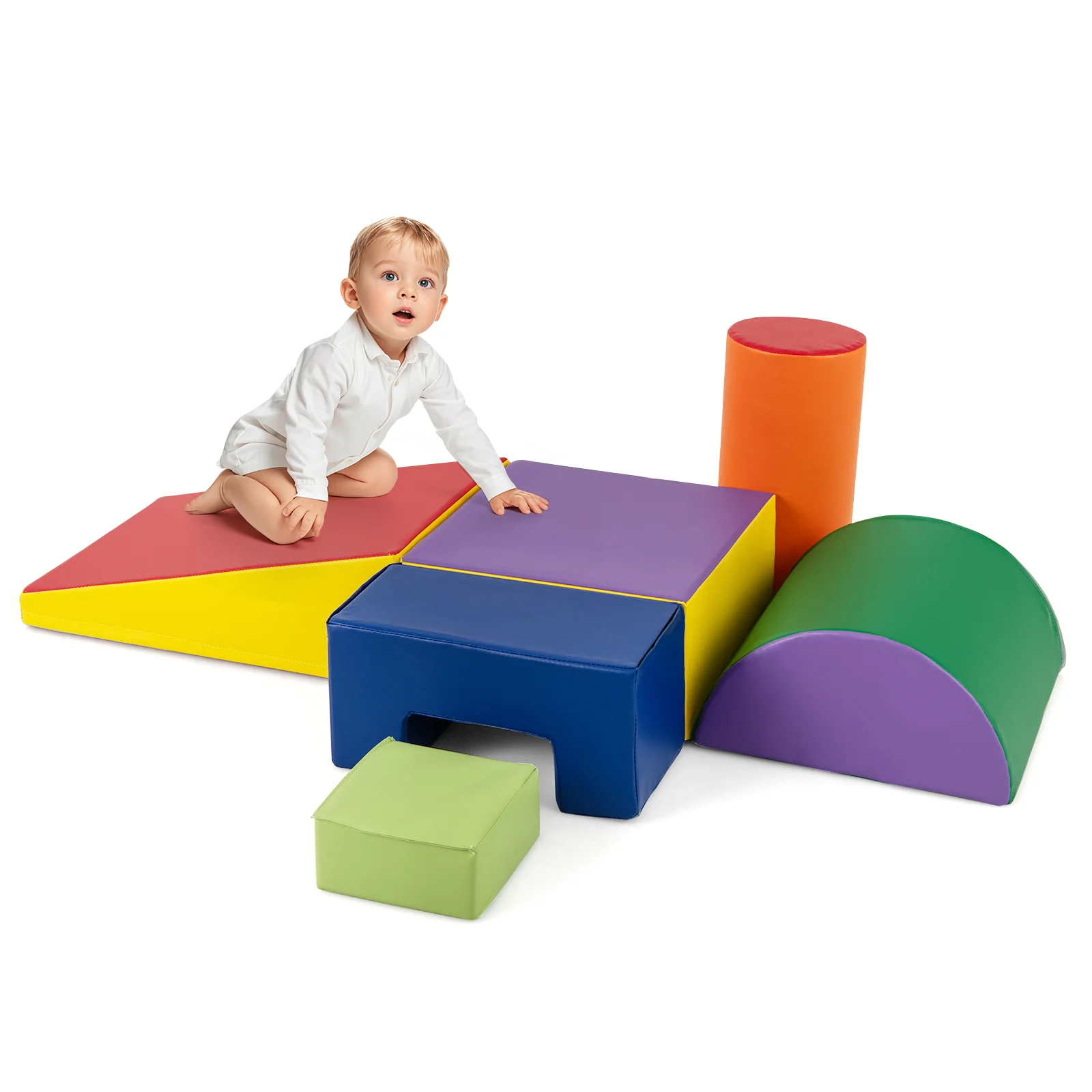 6 Pieces Foam Climbing Blocks Indoor Climb and Crawl Activity Playset with Rectangles - Image 35