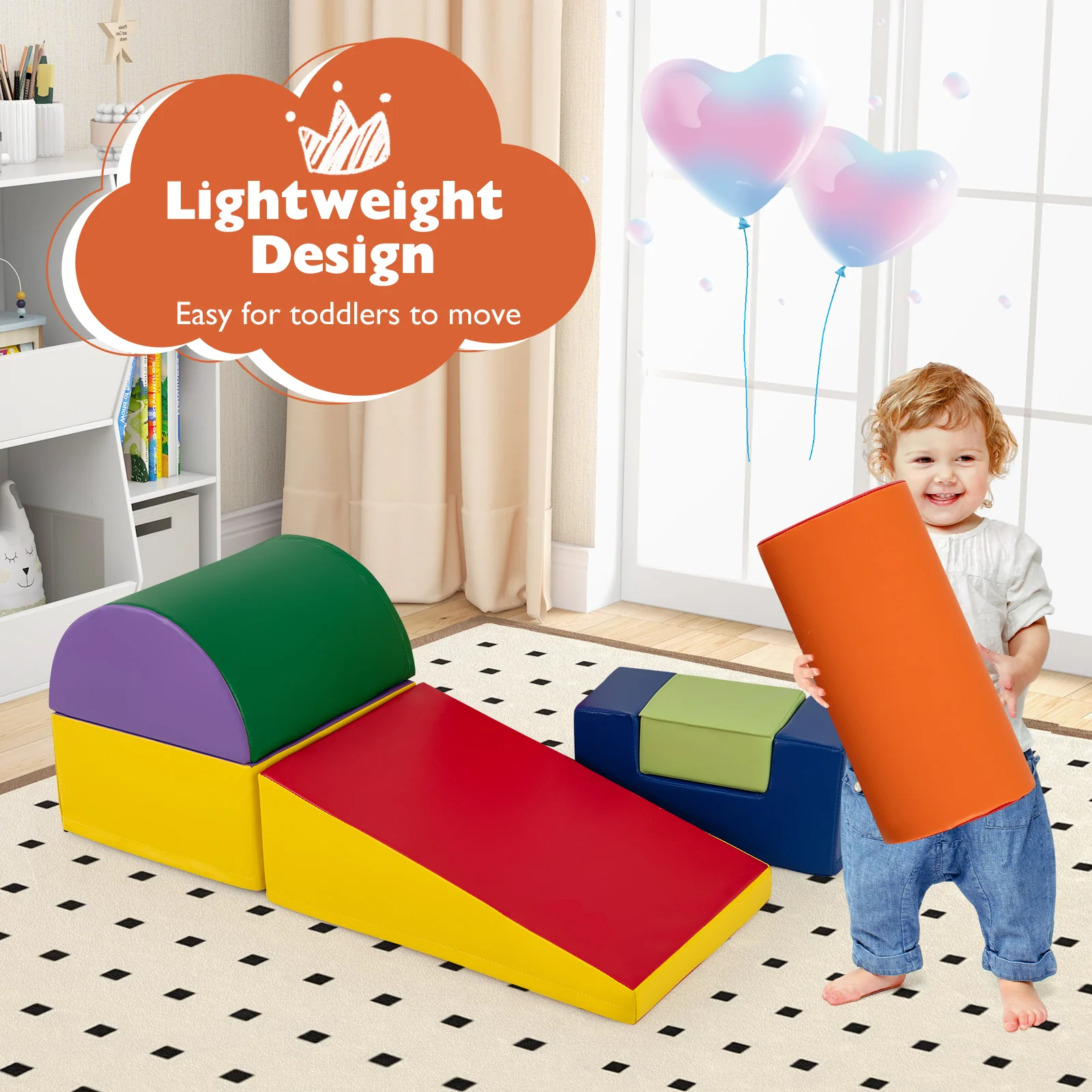 6 Pieces Foam Climbing Blocks Indoor Climb and Crawl Activity Playset with Rectangles - Image 38